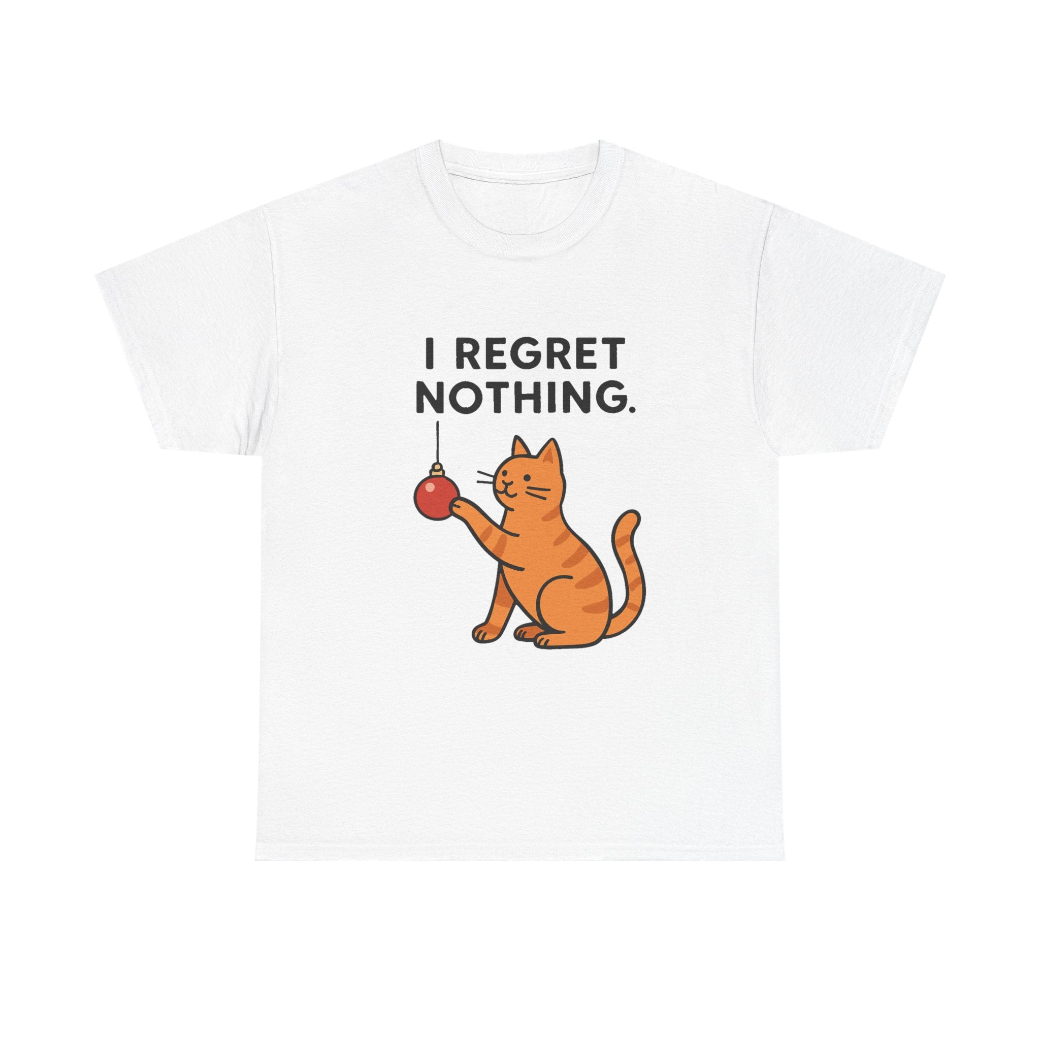 I Regret Nothing Cat T-Shirt | Funny Christmas Cat Lover Gift | Holiday Graphic Tee | Gildan 5000