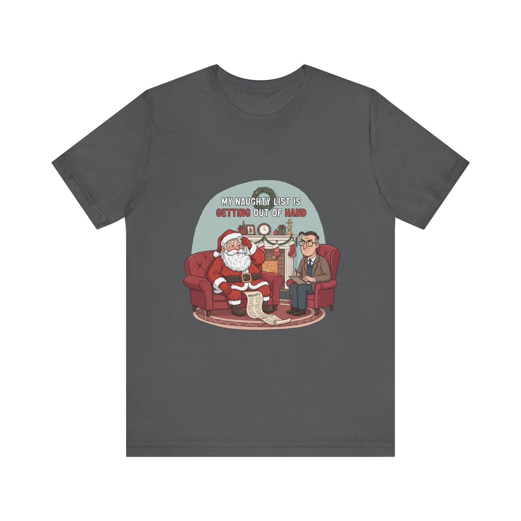 Funny Santa Naughty List T-Shirt For Lovers of Funny Shirts and Holidays