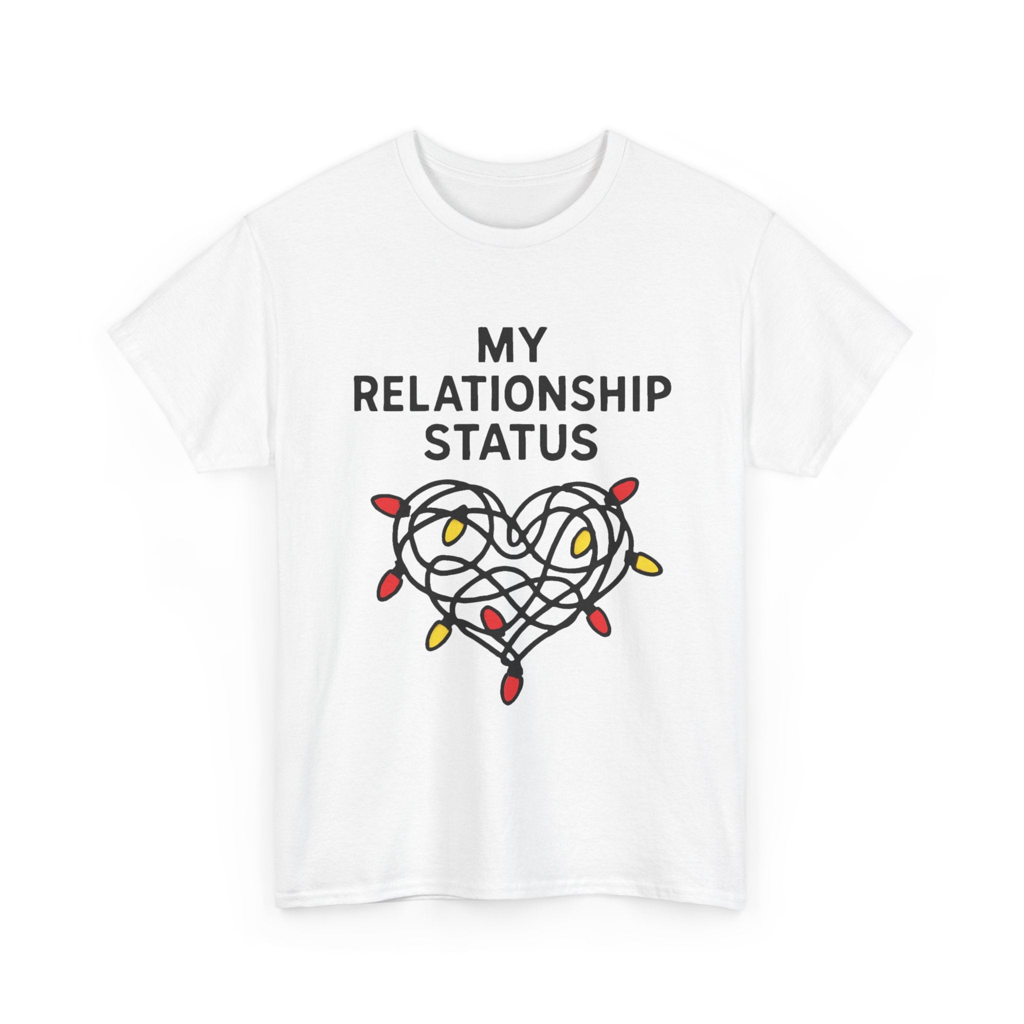 My Relationship Status T-Shirt | Funny Christmas Lights Graphic Tee | Single Life Humor Gift | Gildan 5000