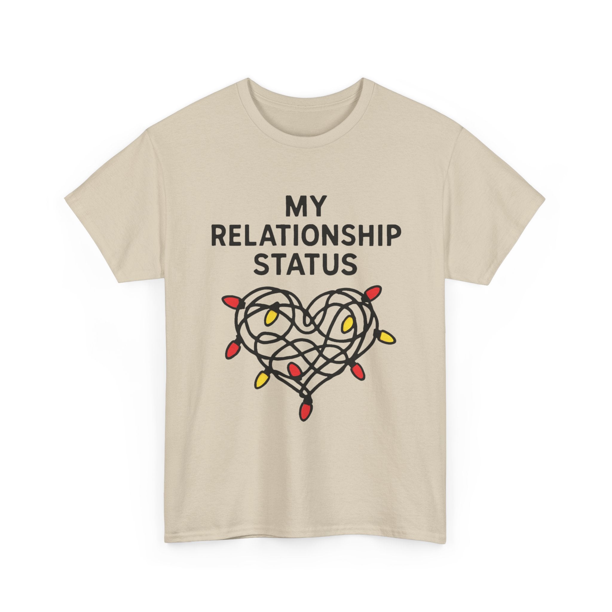 My Relationship Status T-Shirt | Funny Christmas Lights Graphic Tee | Single Life Humor Gift | Gildan 5000