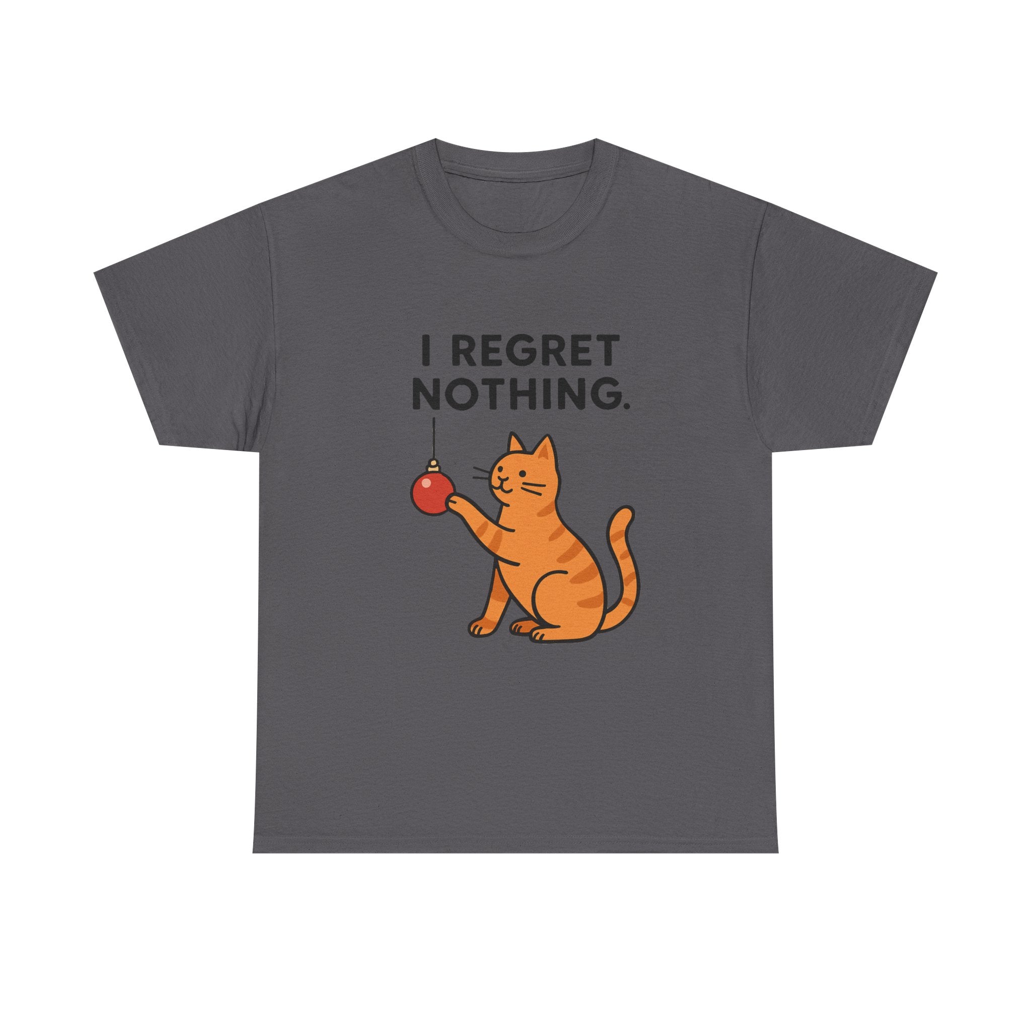 I Regret Nothing Cat T-Shirt | Funny Christmas Cat Lover Gift | Holiday Graphic Tee | Gildan 5000