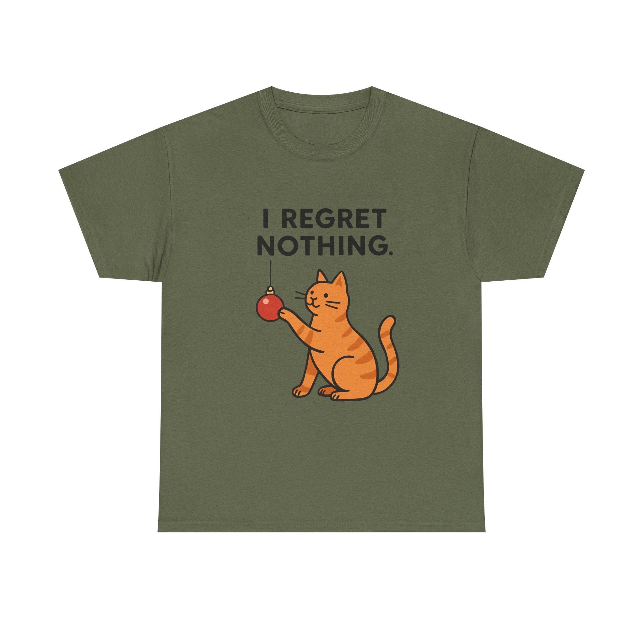 I Regret Nothing Cat T-Shirt | Funny Christmas Cat Lover Gift | Holiday Graphic Tee | Gildan 5000