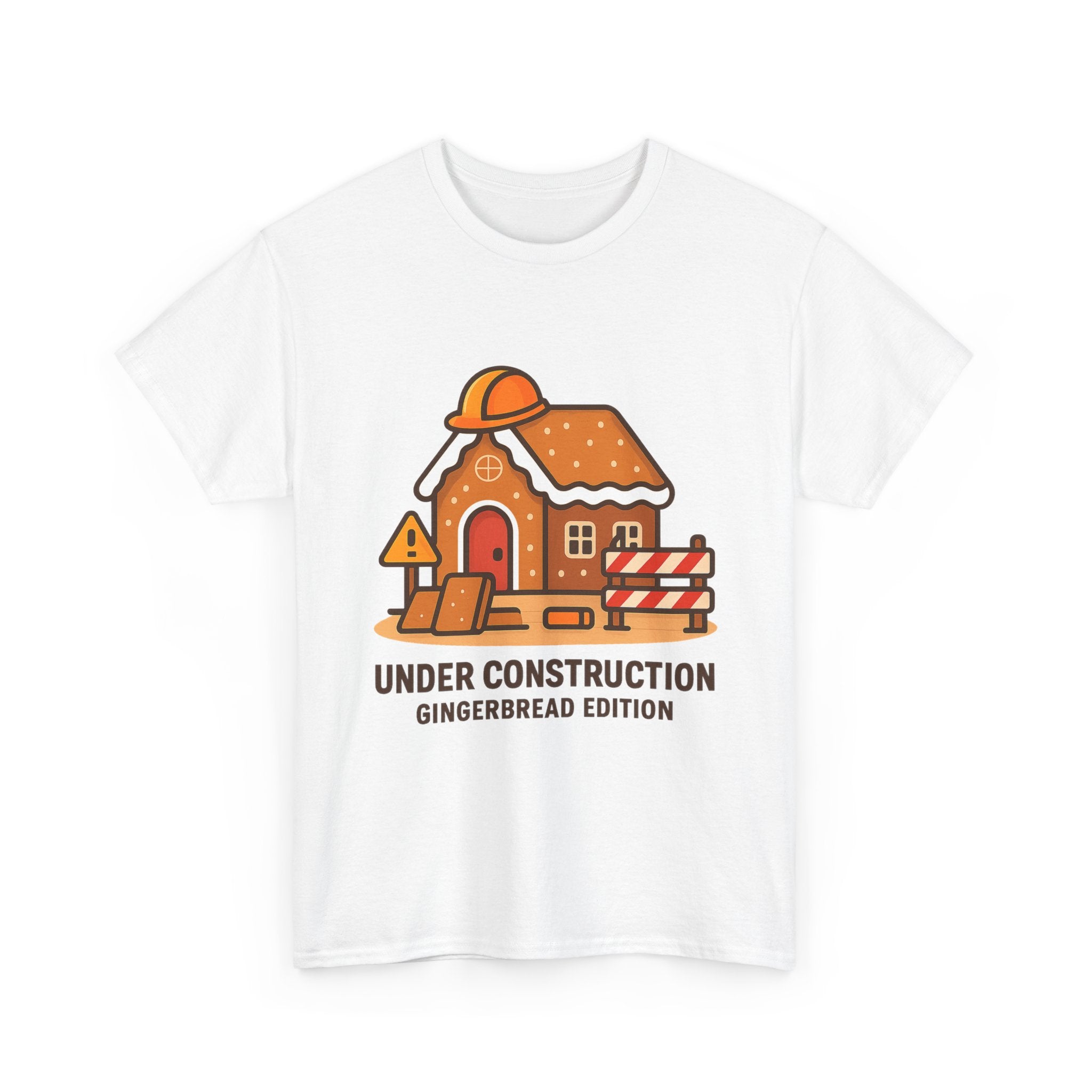 Under Construction T-Shirt | Funny Gingerbread House Graphic Tee | Builder Gift | Gildan 5000