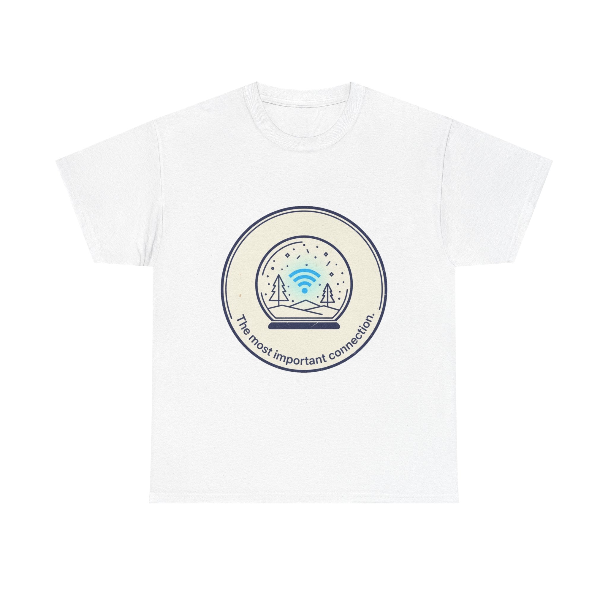 Funny Christmas T-Shirt: "Most Important Connection" WiFi Snow Globe Graphic Tee