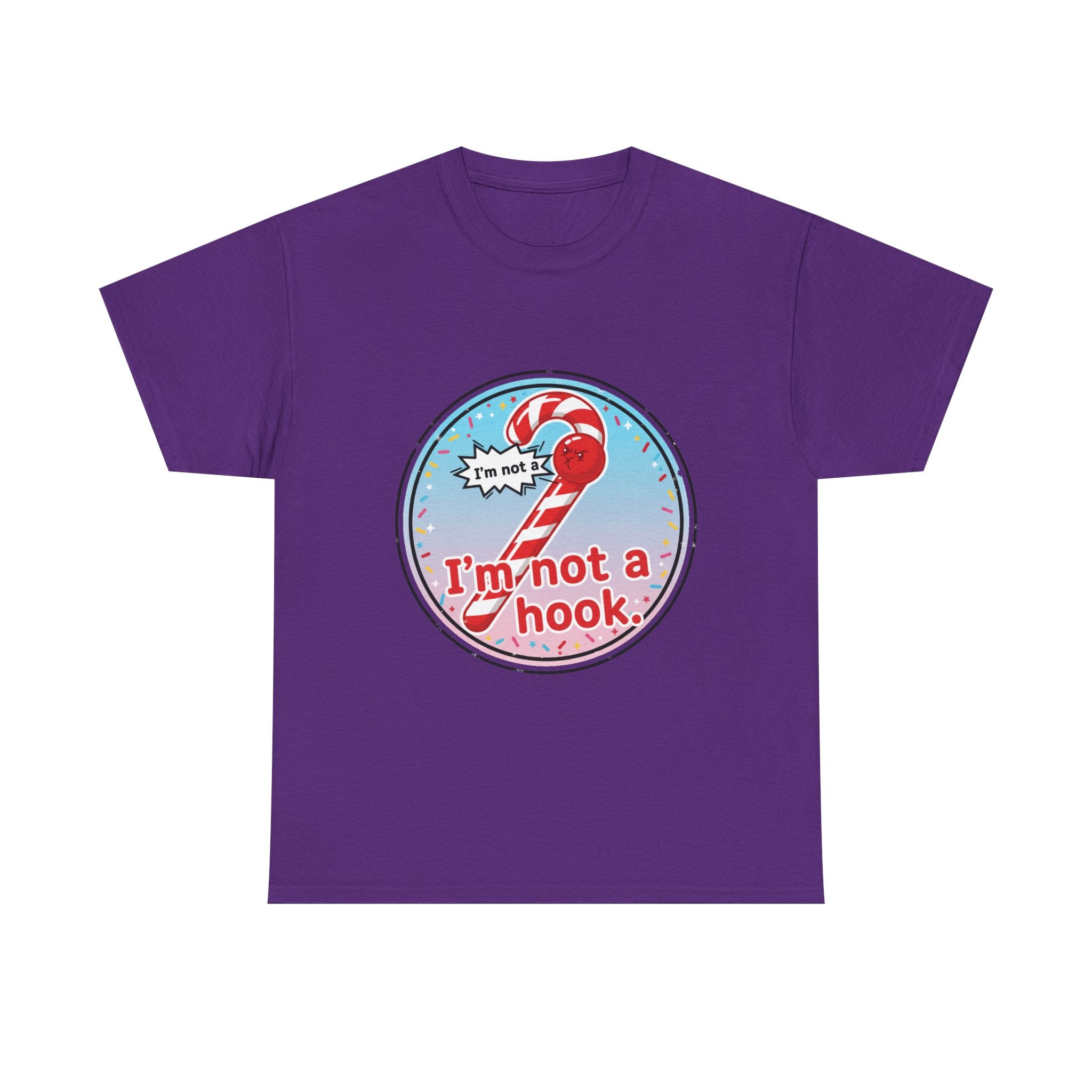 Funny Christmas T-Shirt: "I'm Not a Hook" Candy Cane Graphic Tee