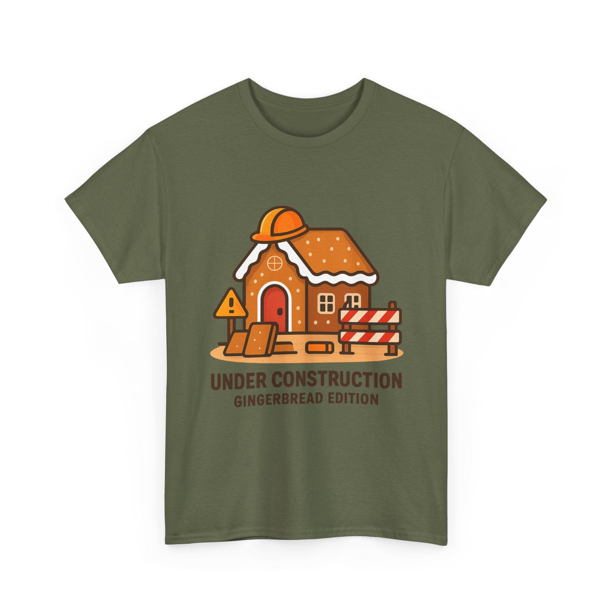 Under Construction T-Shirt | Funny Gingerbread House Graphic Tee | Builder Gift | Gildan 5000