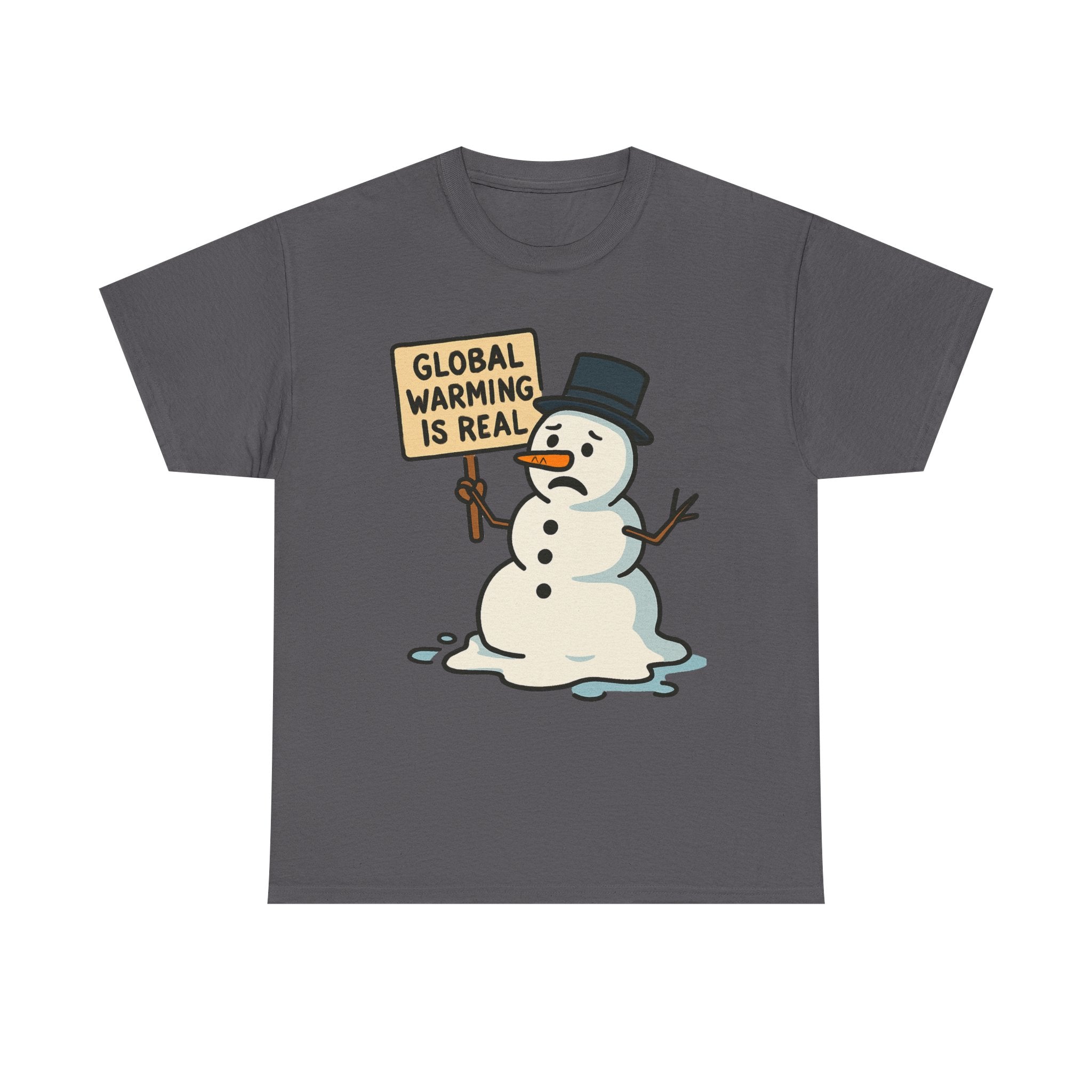 Global Warming is Real T-Shirt | Funny Snowman Climate Change Tee | Environmental Humor Gift | Gildan 5000