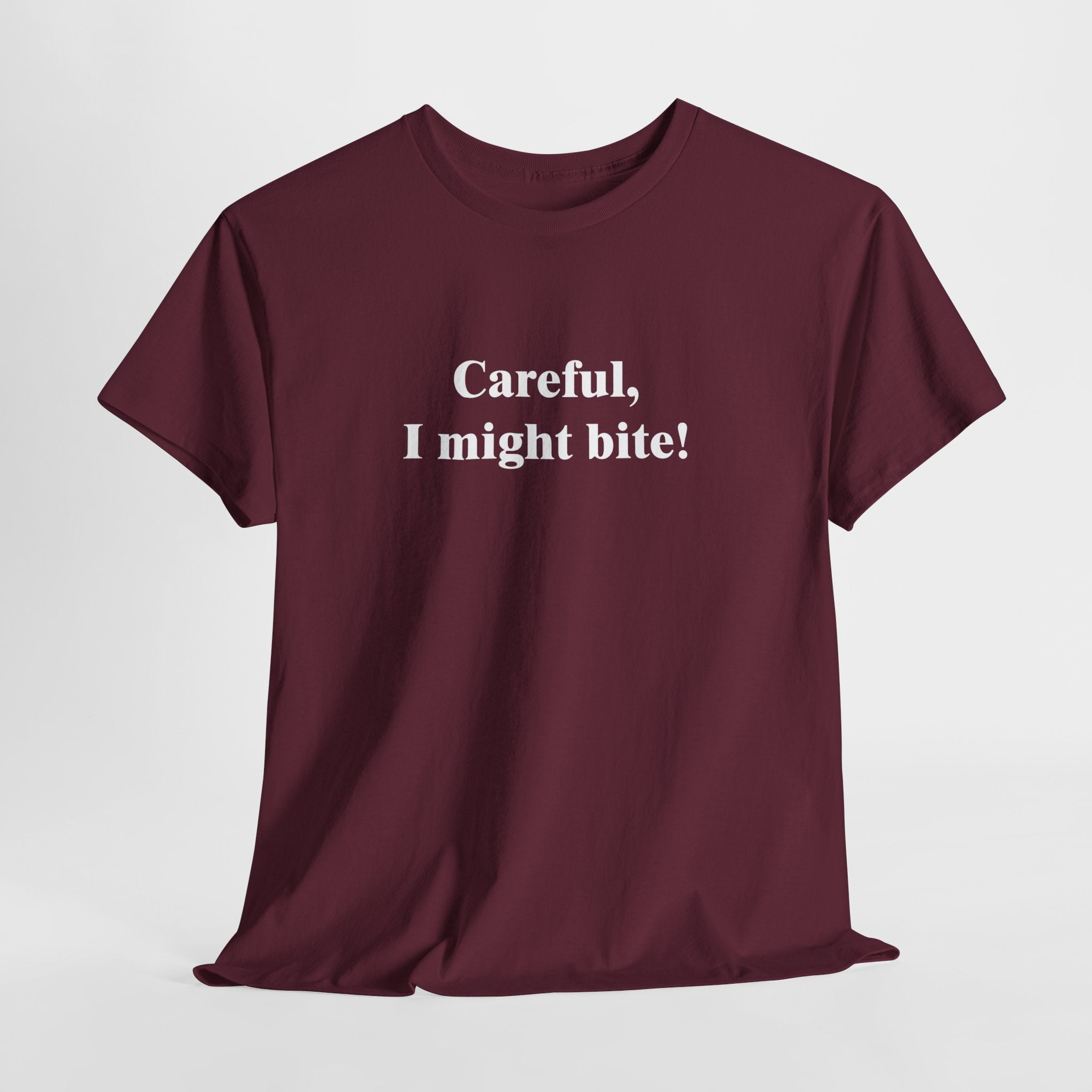 Funny Attitude T-Shirt – “Careful, I Might Bite” Bold Sassy Statement Tee