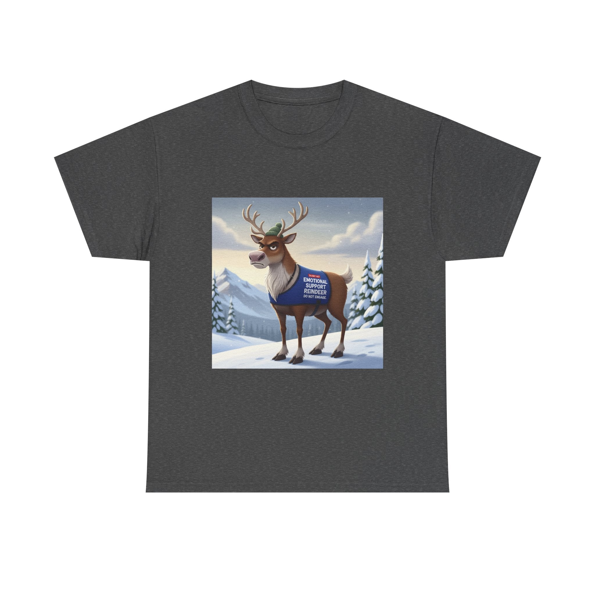 Funny Christmas T-Shirt: "Emotional Support Reindeer" Sarcastic Holiday Tee