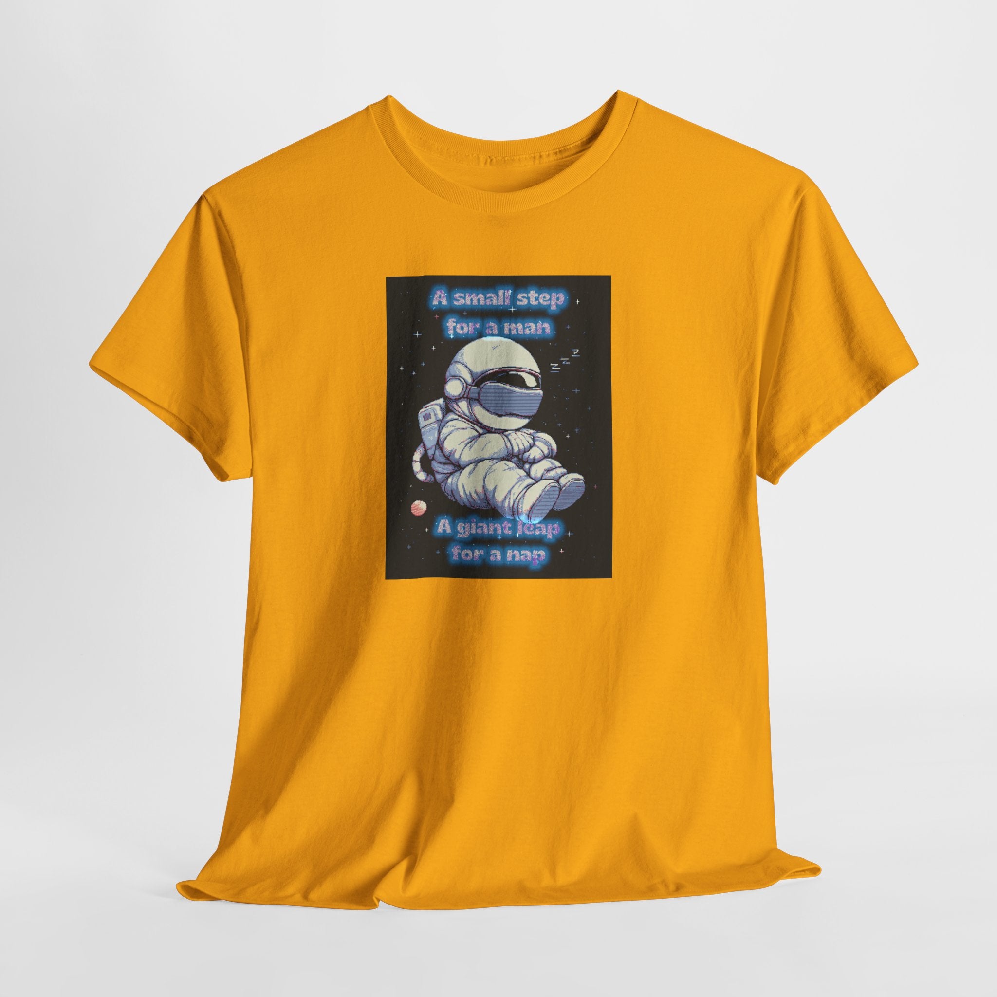Pixel Art Astronaut Nap Tee: A Giant Leap for a Nap | Funny Space Humor T-Shirt