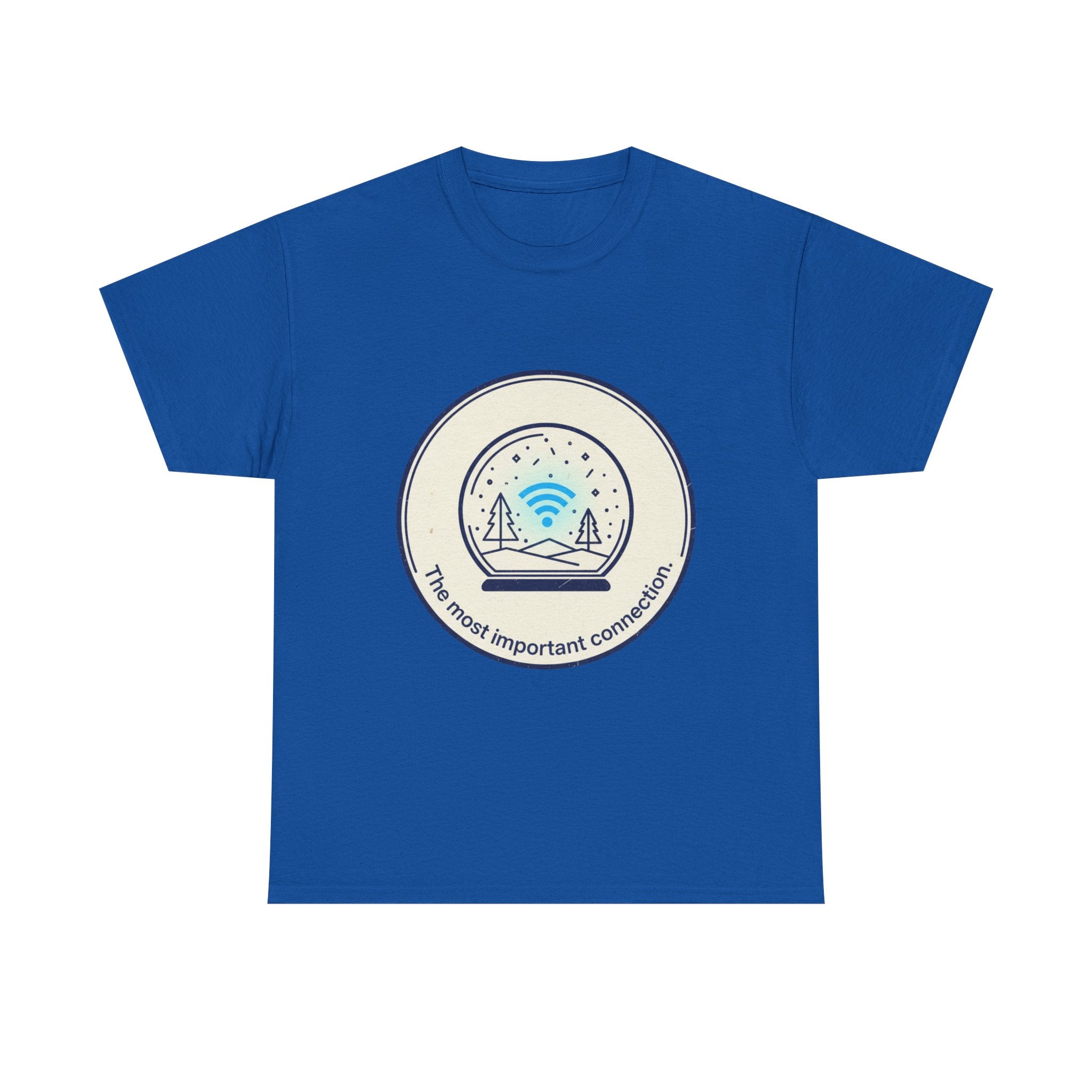 Funny Christmas T-Shirt: "Most Important Connection" WiFi Snow Globe Graphic Tee