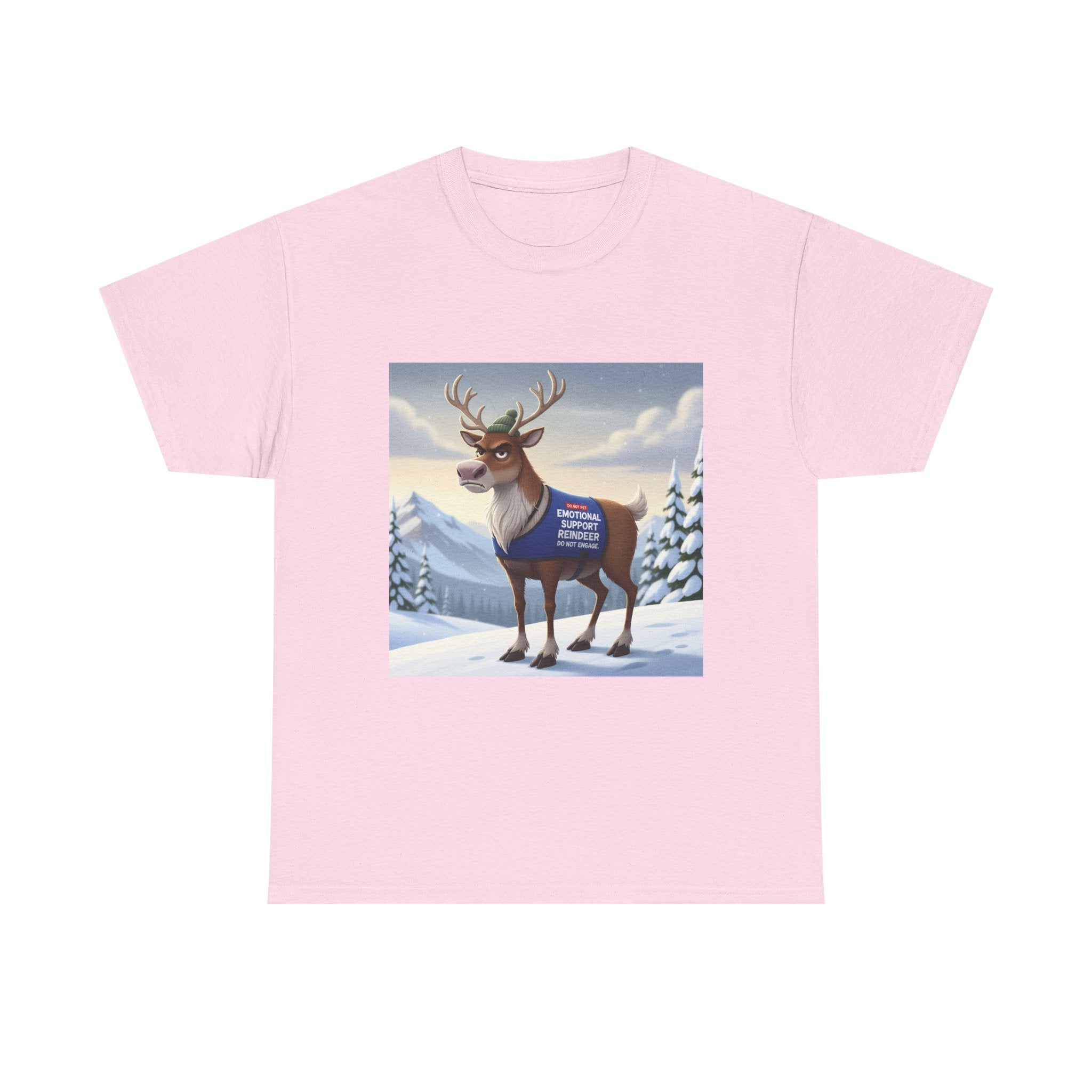 Funny Christmas T-Shirt: "Emotional Support Reindeer" Sarcastic Holiday Tee