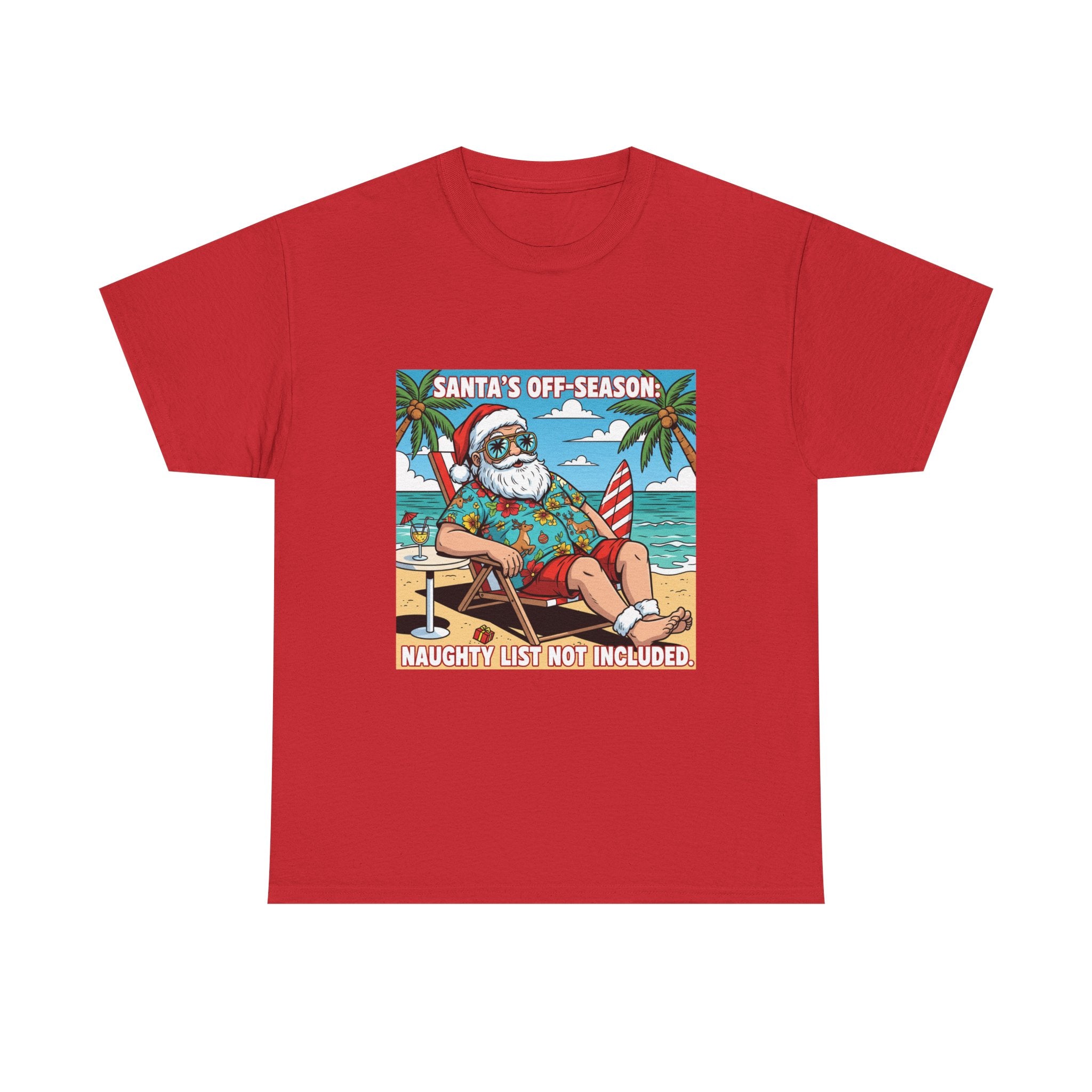 Funny Santa’s Off-Season Christmas T-Shirt – Beach Holiday Santa Tee for Summer Lovers