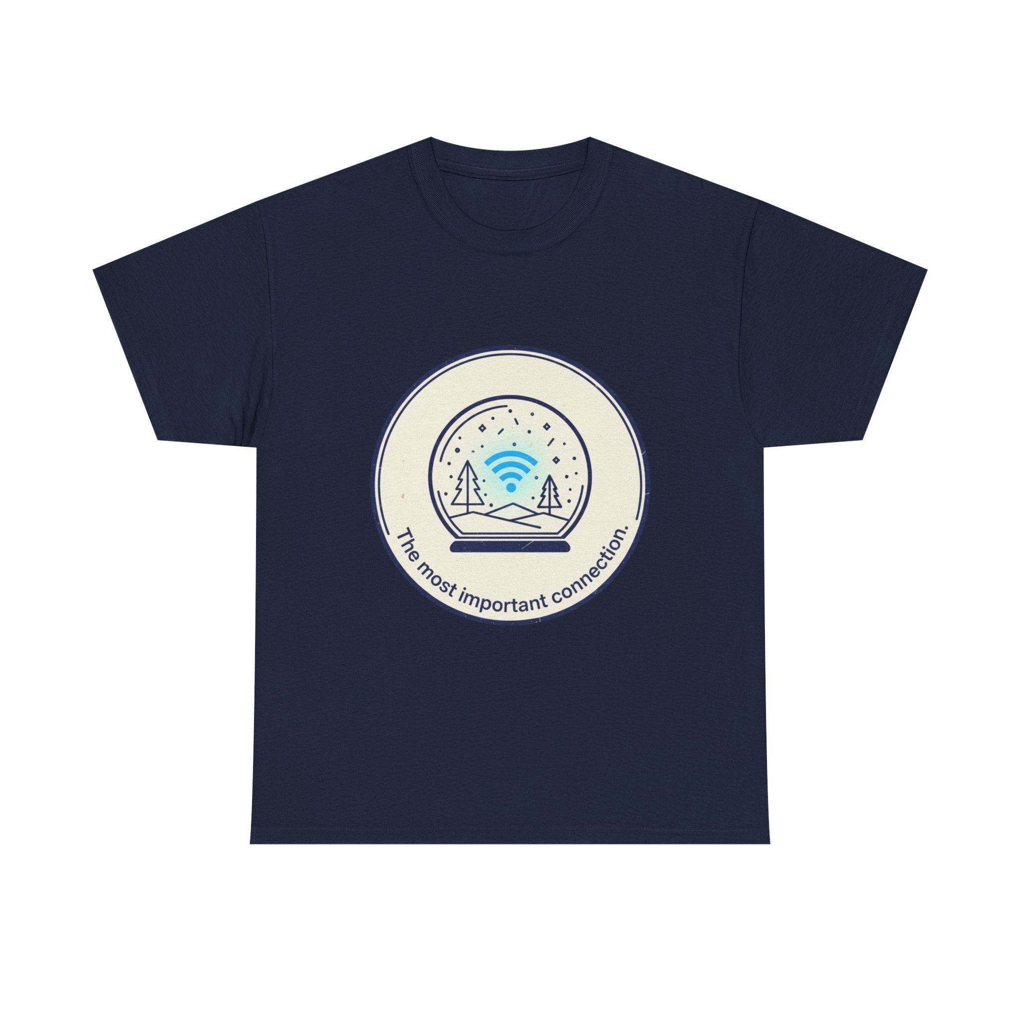 Funny Christmas T-Shirt: "Most Important Connection" WiFi Snow Globe Graphic Tee