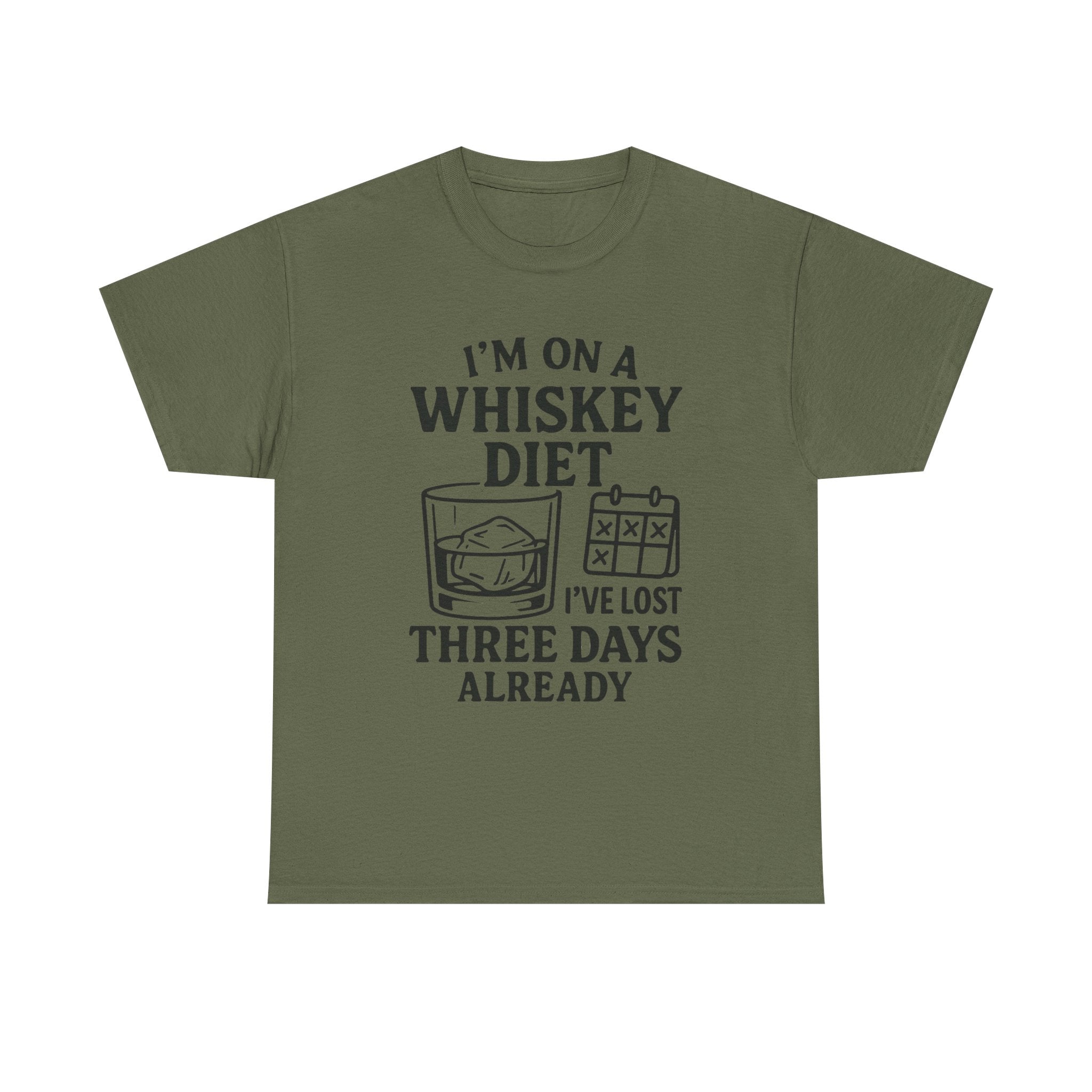 “I’m On a Whiskey Diet – I’ve Lost Three Days Already” Funny Drinking T-Shirt – Hilarious Whiskey Lover Tee for Men & Women