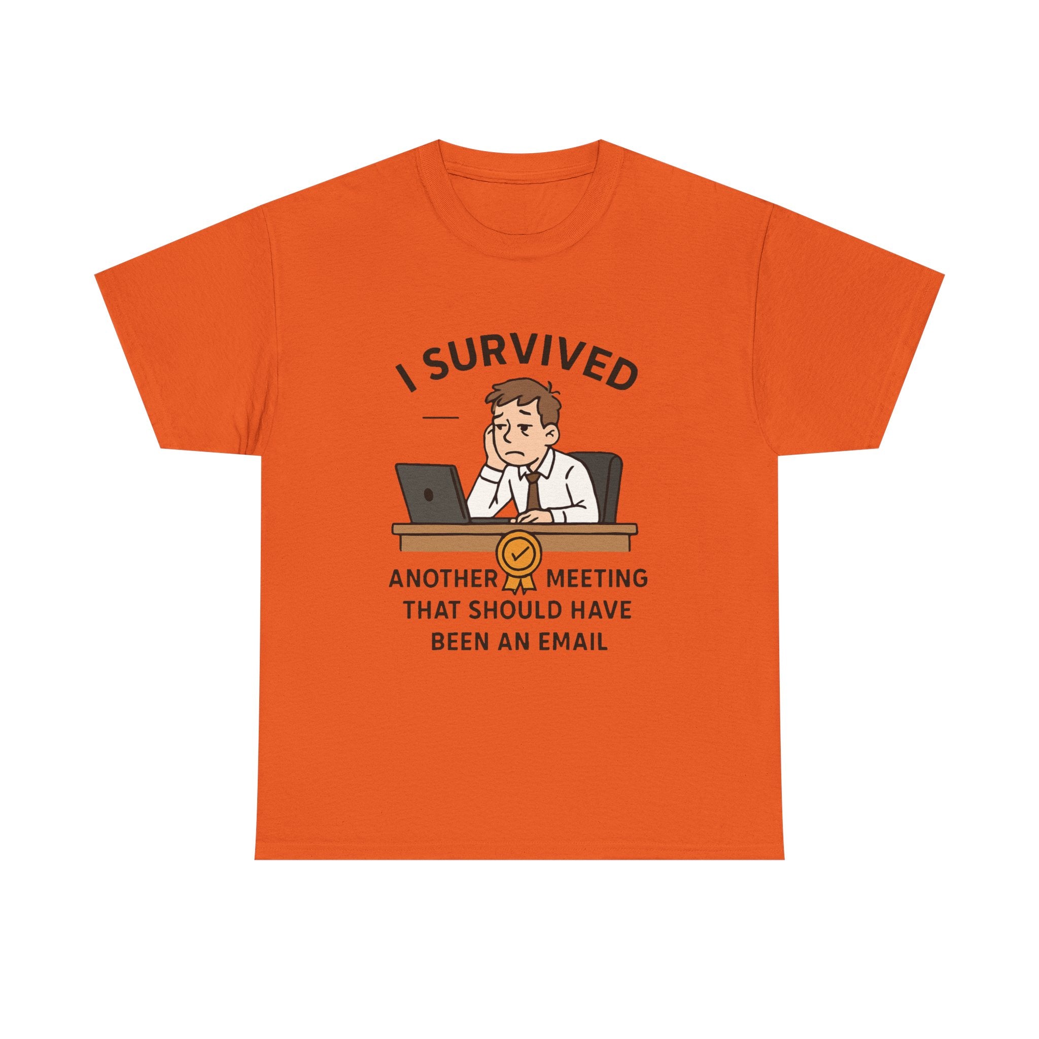 Office Humor T-Shirt: "Survived Another Meeting" Funny Work Graphic Tee