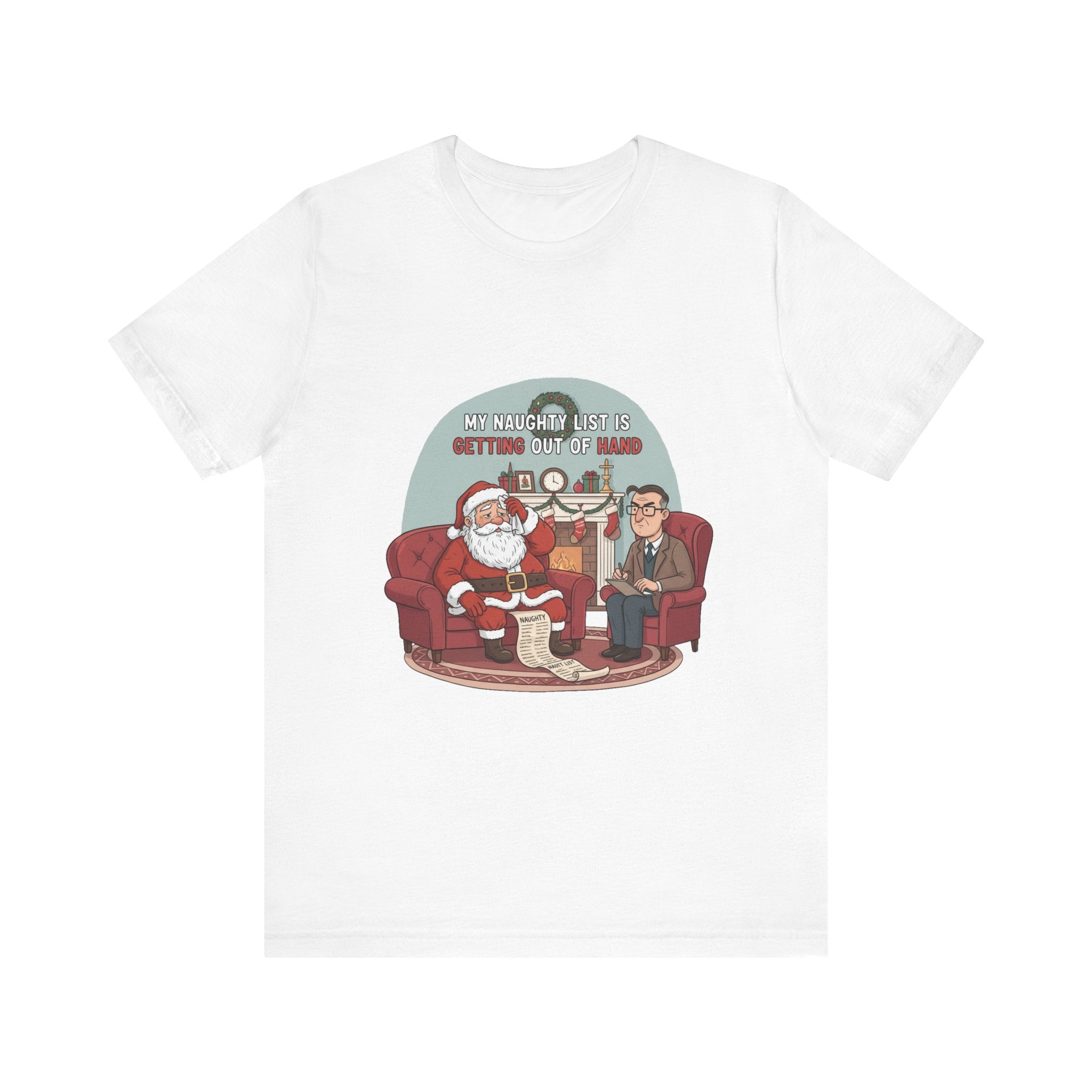 Funny Santa Naughty List T-Shirt For Lovers of Funny Shirts and Holidays
