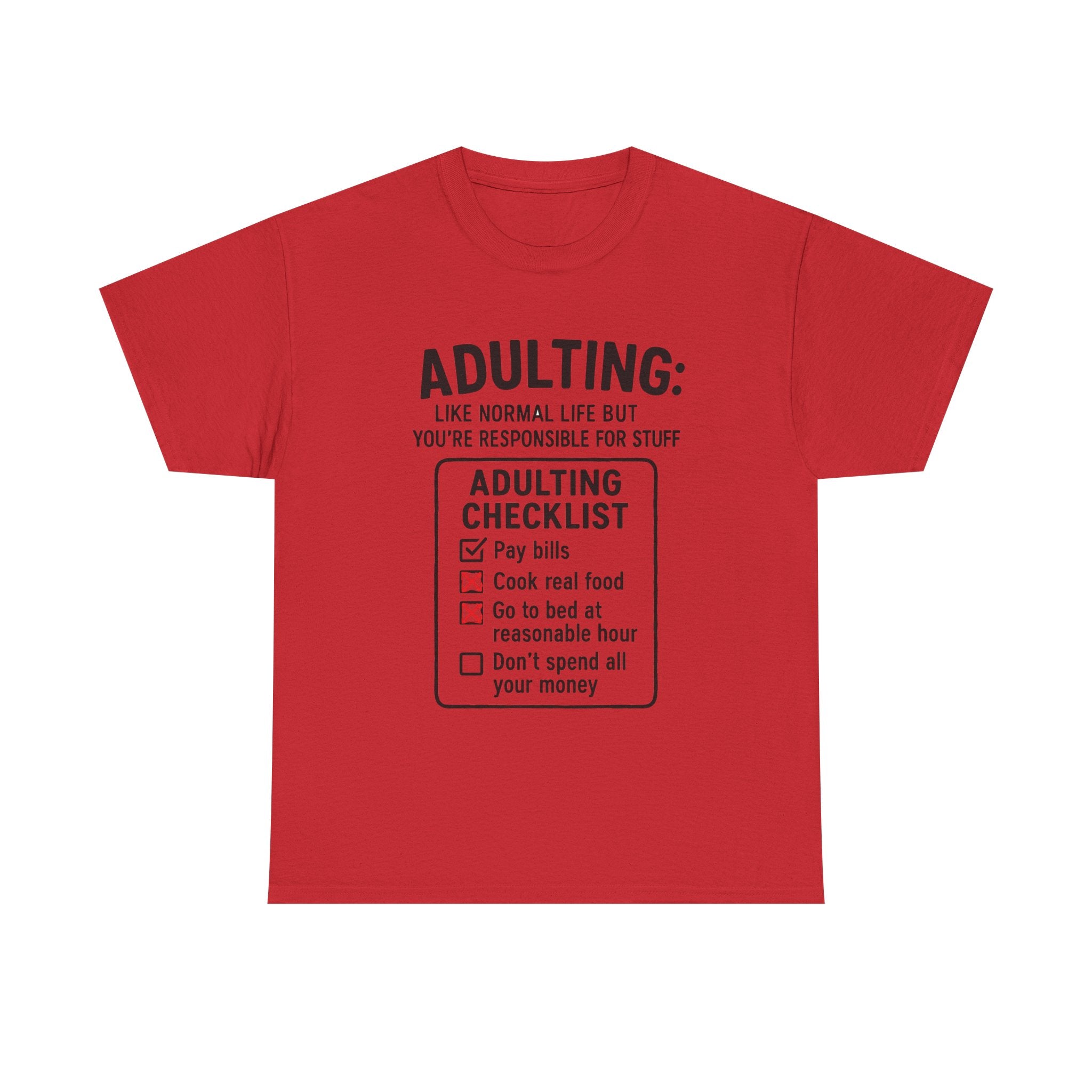 Adulting T-Shirt: Funny "Adulting Checklist" Graphic Tee
