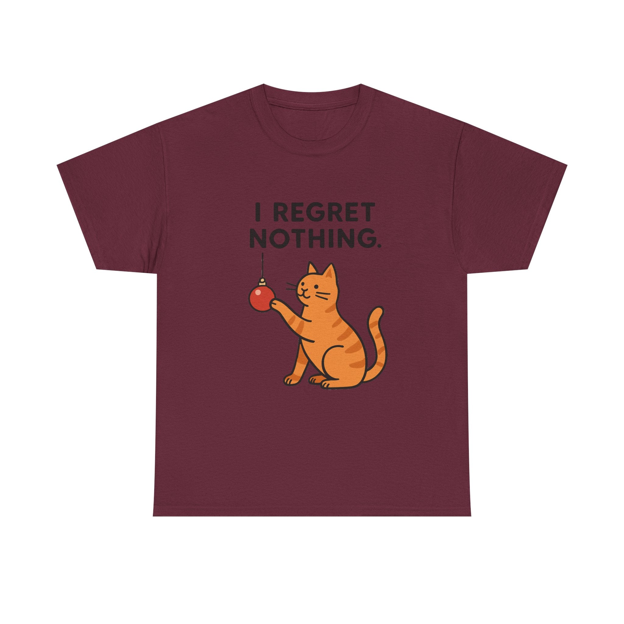 I Regret Nothing Cat T-Shirt | Funny Christmas Cat Lover Gift | Holiday Graphic Tee | Gildan 5000