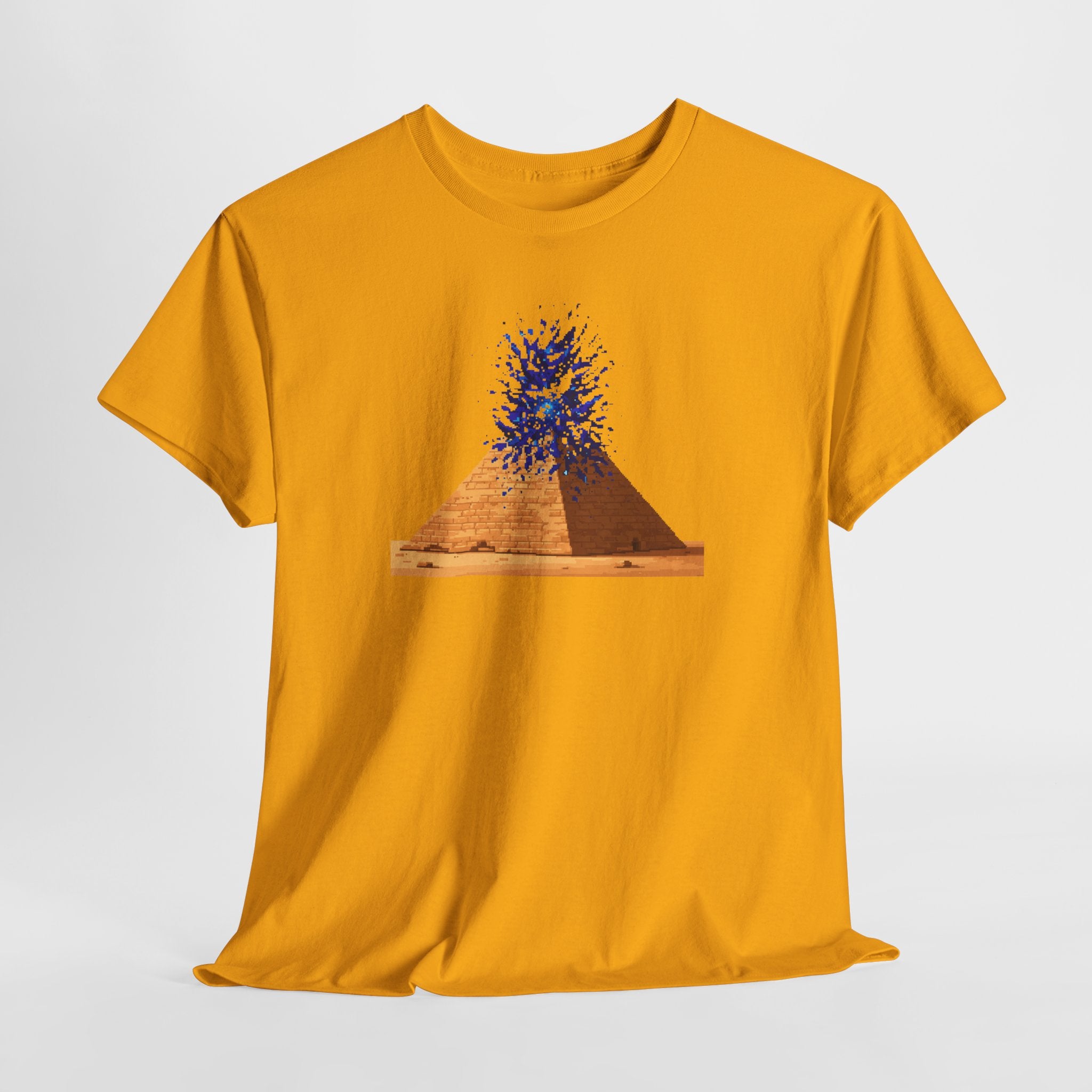 Exploding Pyramid T-Shirt | Pixel Art Sci-Fi Egypt Tee | Ancient Alien Graphic Shirt | Retro Gaming Gift | Gildan 5000