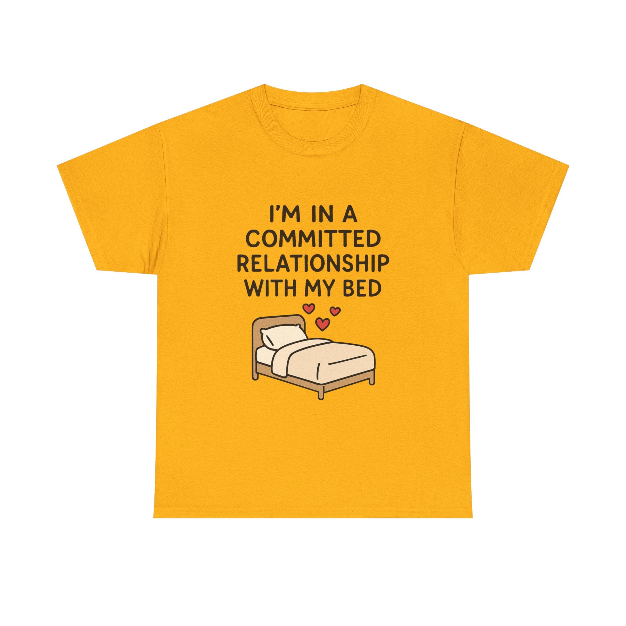 Introvert T-Shirt: "Committed Relationship with My Bed" Funny Graphic Tee