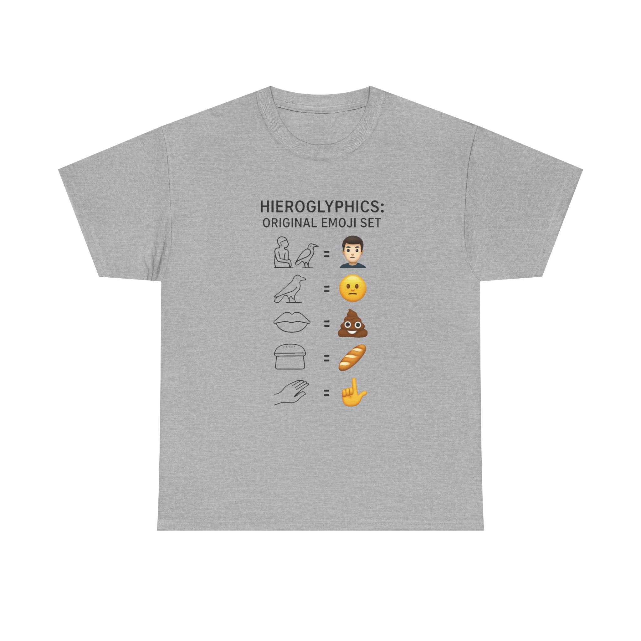 History Humor T-Shirt: "Hieroglyphics: Original Emoji Set" Graphic Tee