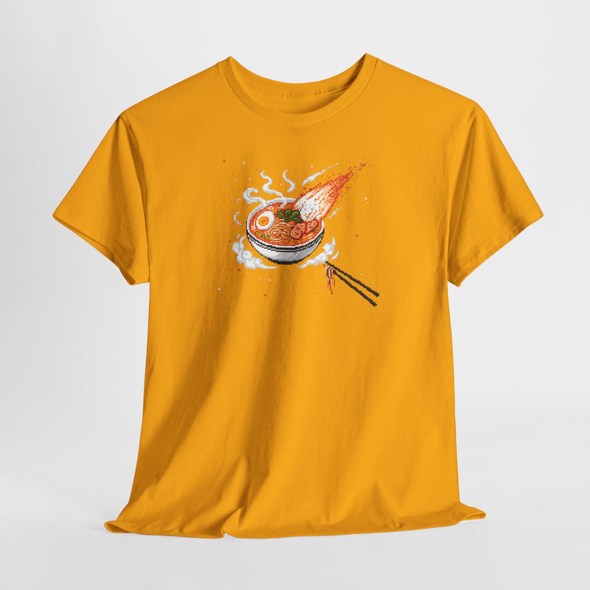 Ramen Comet T-Shirt | Pixel Art Foodie Graphic Tee | Spicy Noodle Lover Gift | Retro Gaming Food Shirt | Gildan 5000