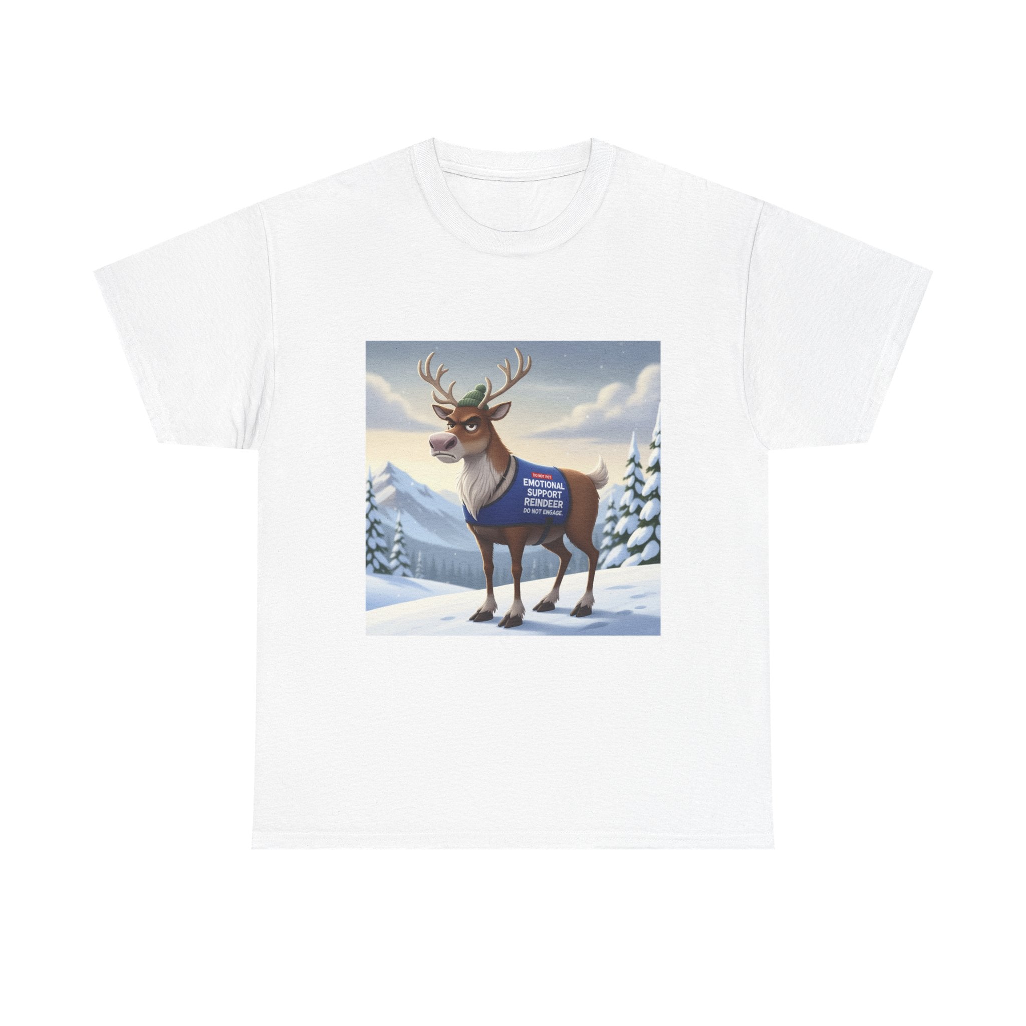Funny Christmas T-Shirt: "Emotional Support Reindeer" Sarcastic Holiday Tee