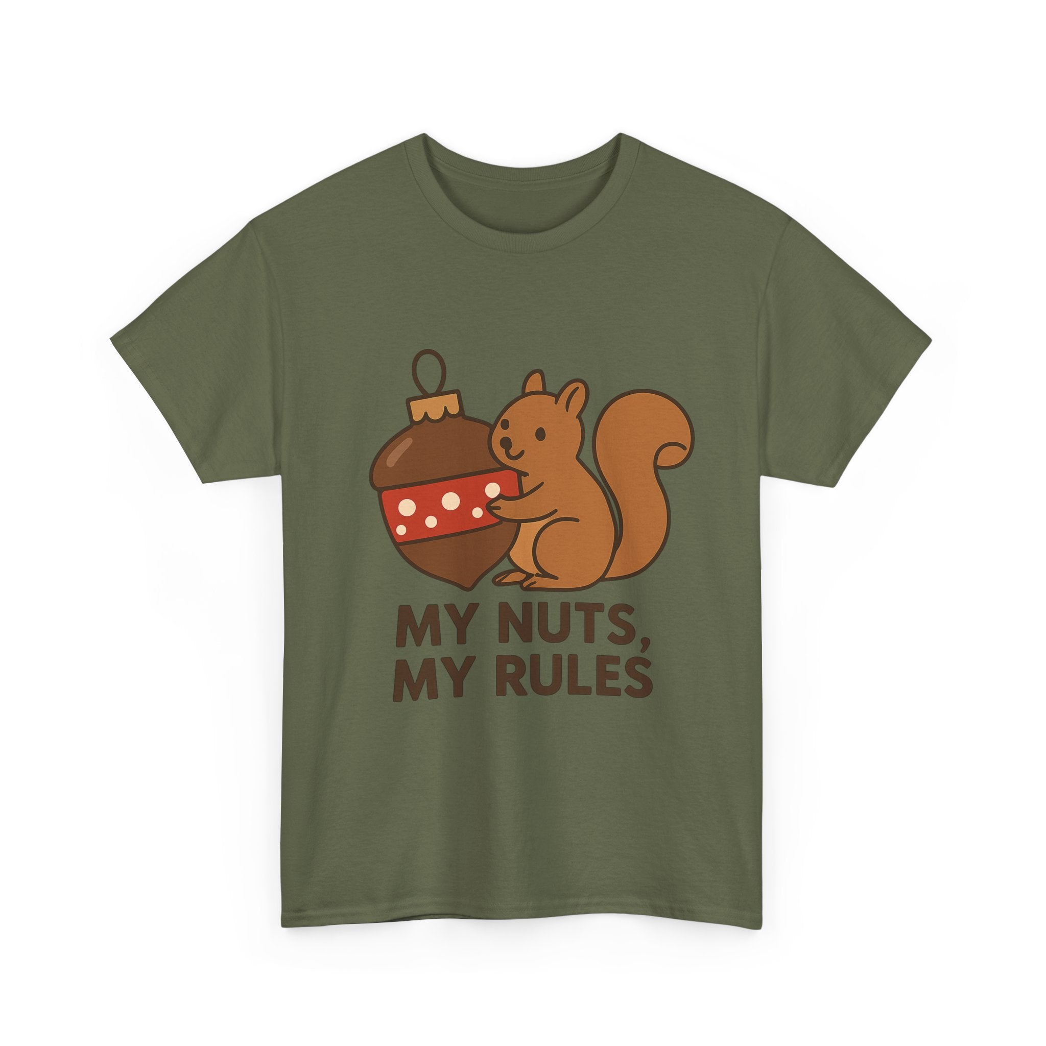 Funny Squirrel T-Shirt – “My Nuts, My Rules” Acorn Pun Tee for Christmas or Everyday Laughs