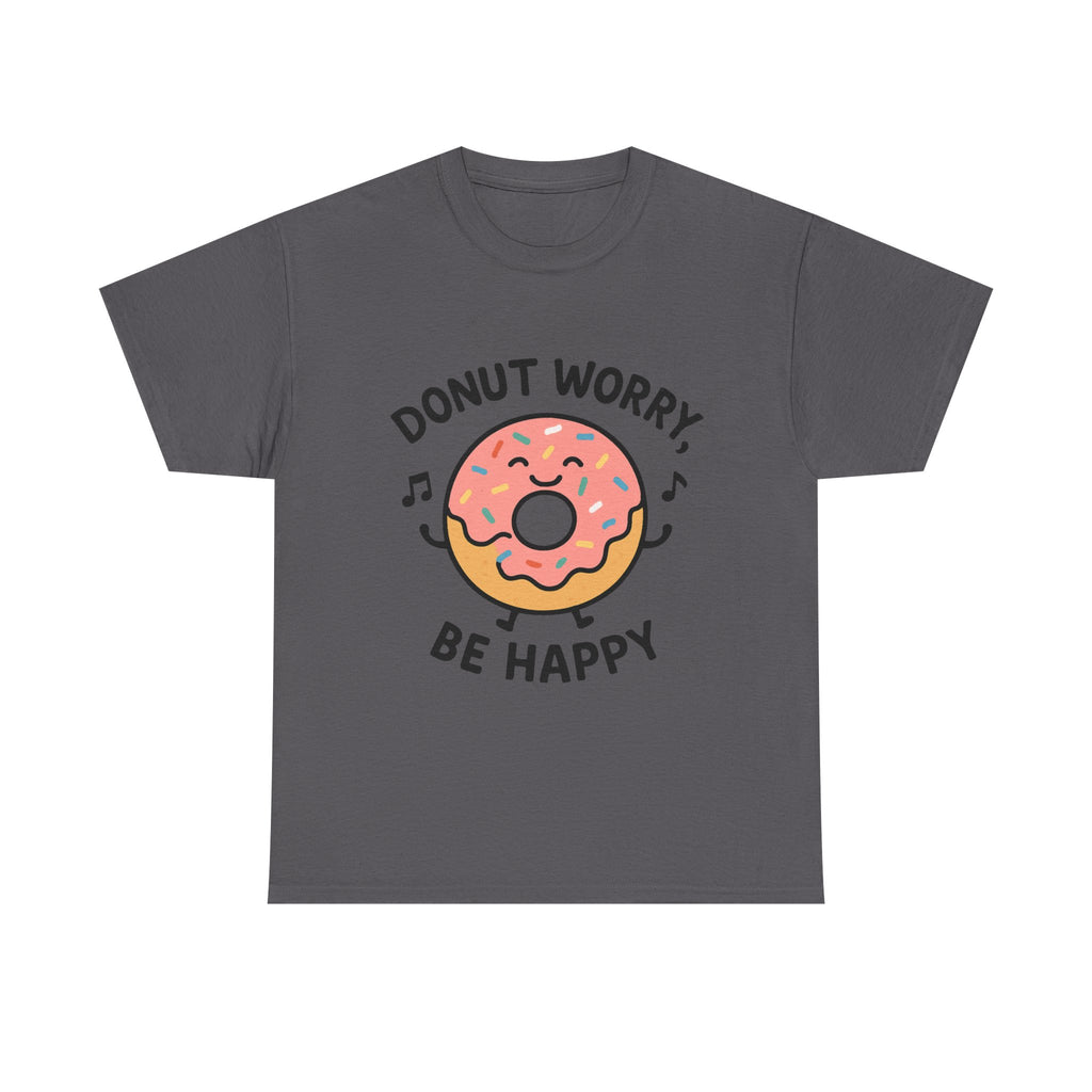 Donut T-Shirt: "Donut Worry, Be Happy" Funny Food Pun Graphic Tee