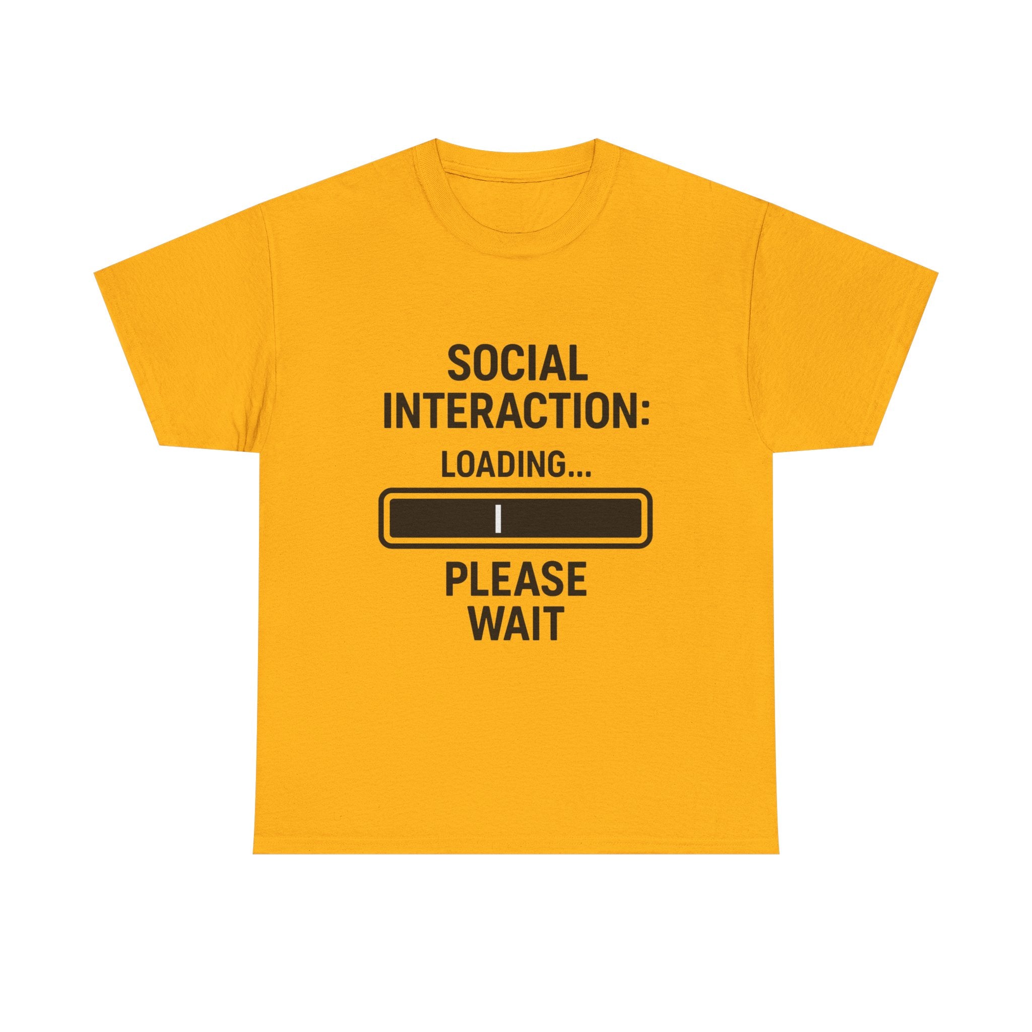 Introvert Loading T-Shirt: "Social Interaction: Loading... Please Wait" Funny Graphic Tee