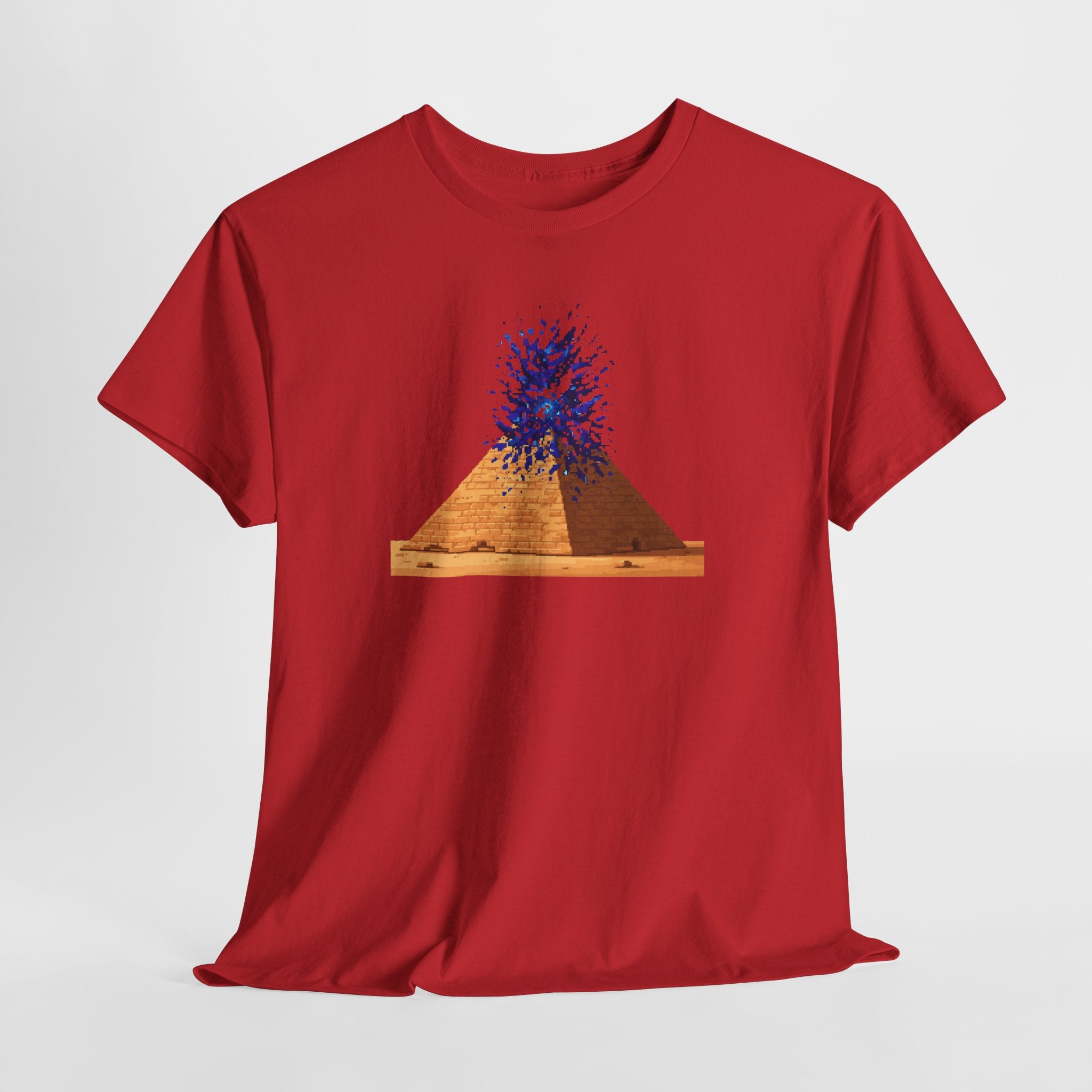 Exploding Pyramid T-Shirt | Pixel Art Sci-Fi Egypt Tee | Ancient Alien Graphic Shirt | Retro Gaming Gift | Gildan 5000