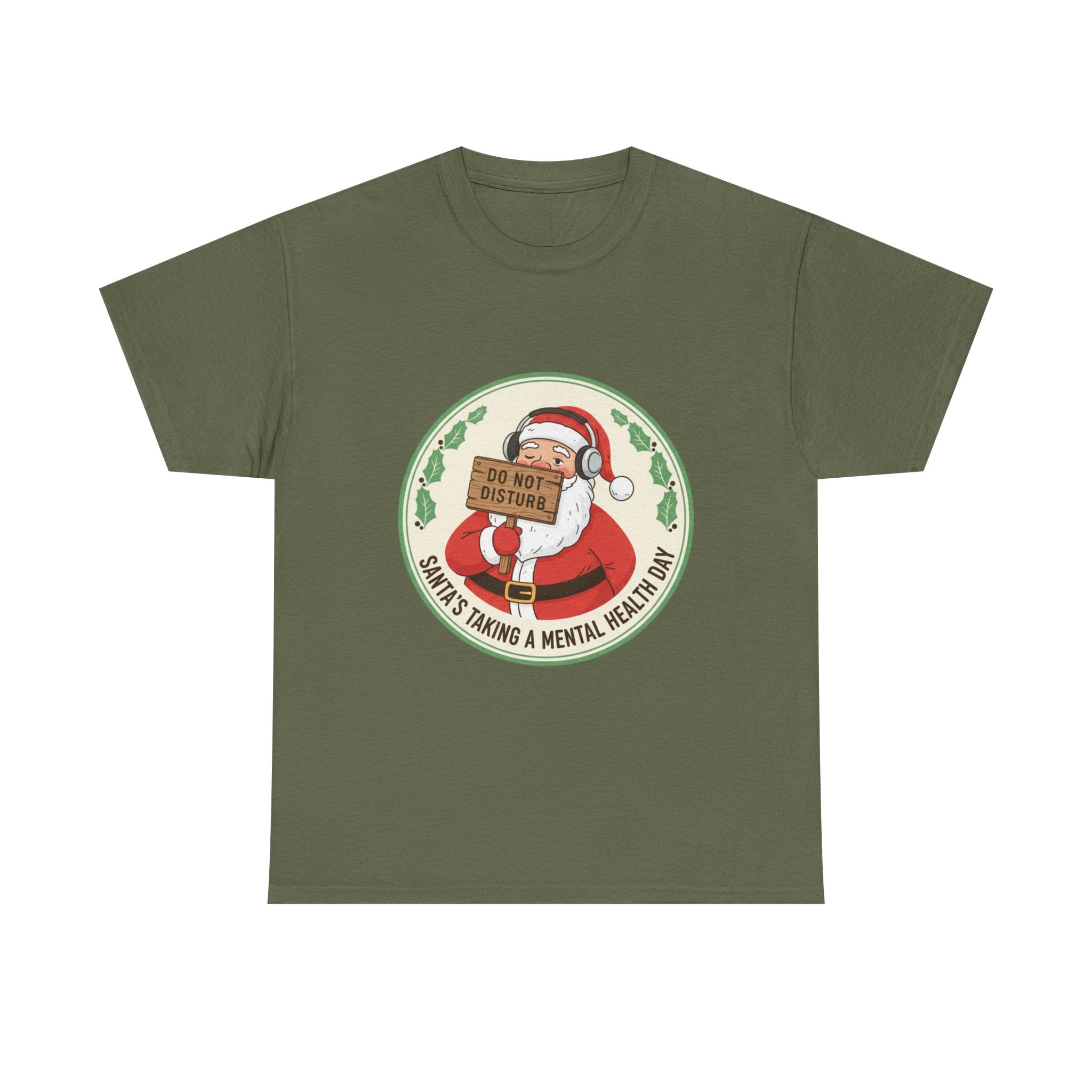 Funny Christmas T-Shirt: "Santa's Mental Health Day" Graphic Tee