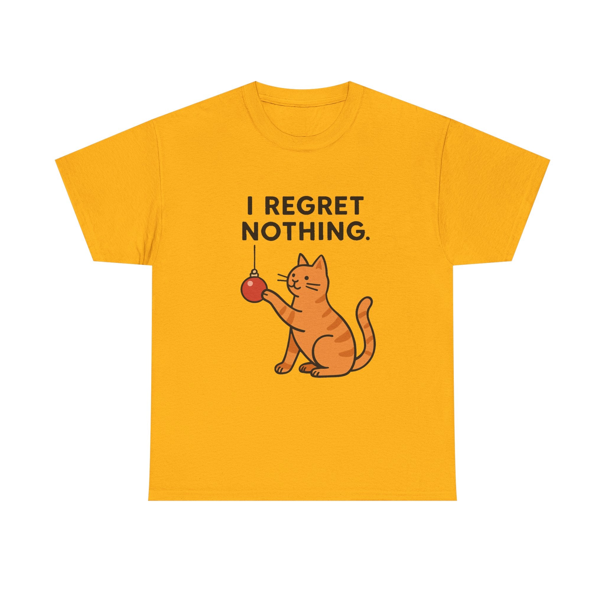 I Regret Nothing Cat T-Shirt | Funny Christmas Cat Lover Gift | Holiday Graphic Tee | Gildan 5000