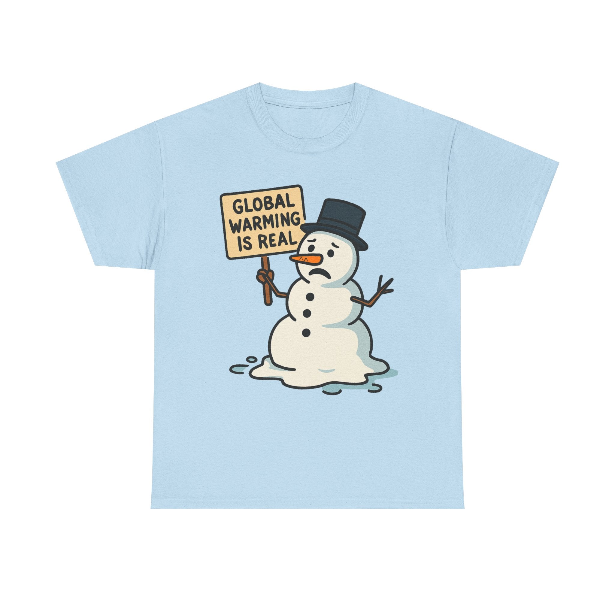 Global Warming is Real T-Shirt | Funny Snowman Climate Change Tee | Environmental Humor Gift | Gildan 5000