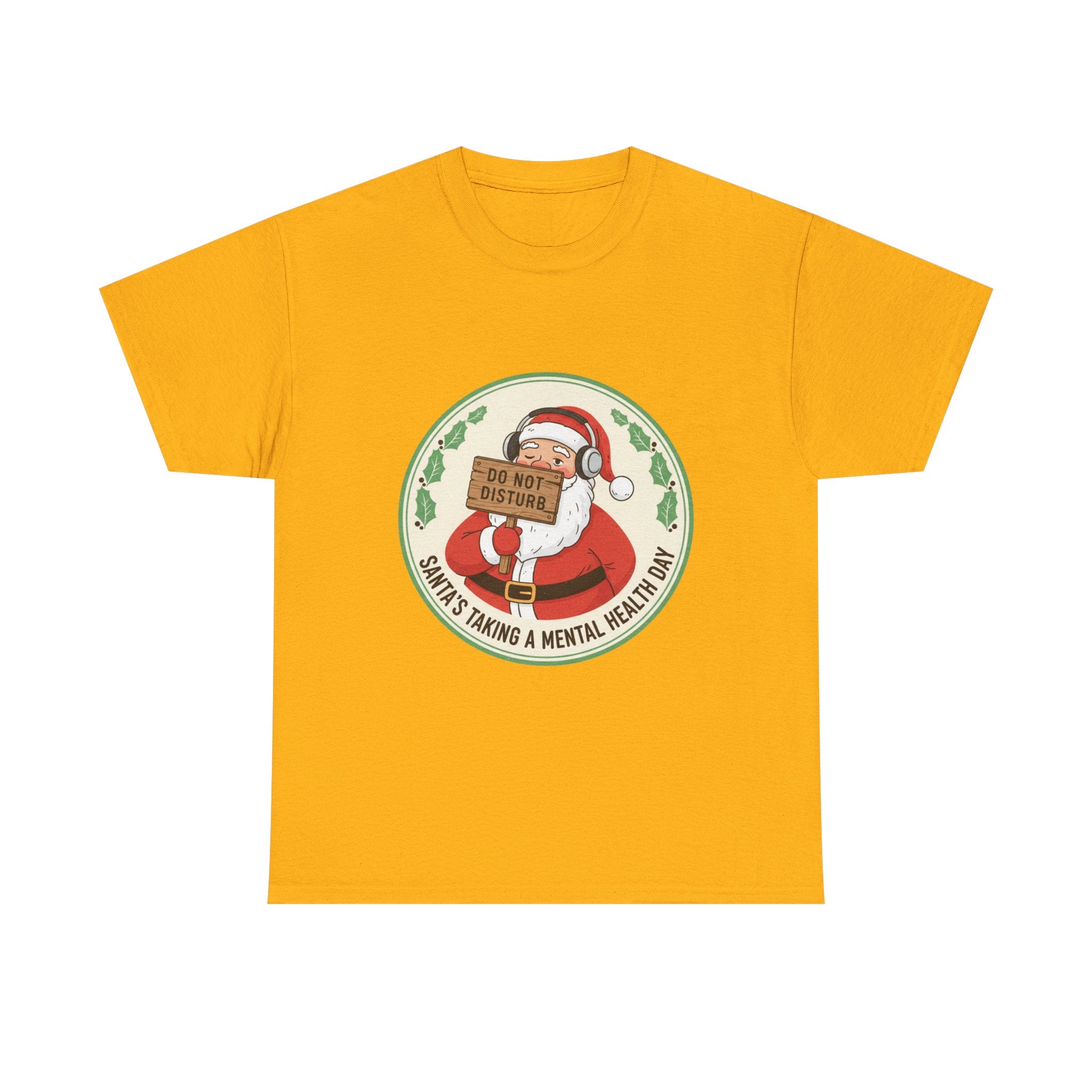 Funny Christmas T-Shirt: "Santa's Mental Health Day" Graphic Tee