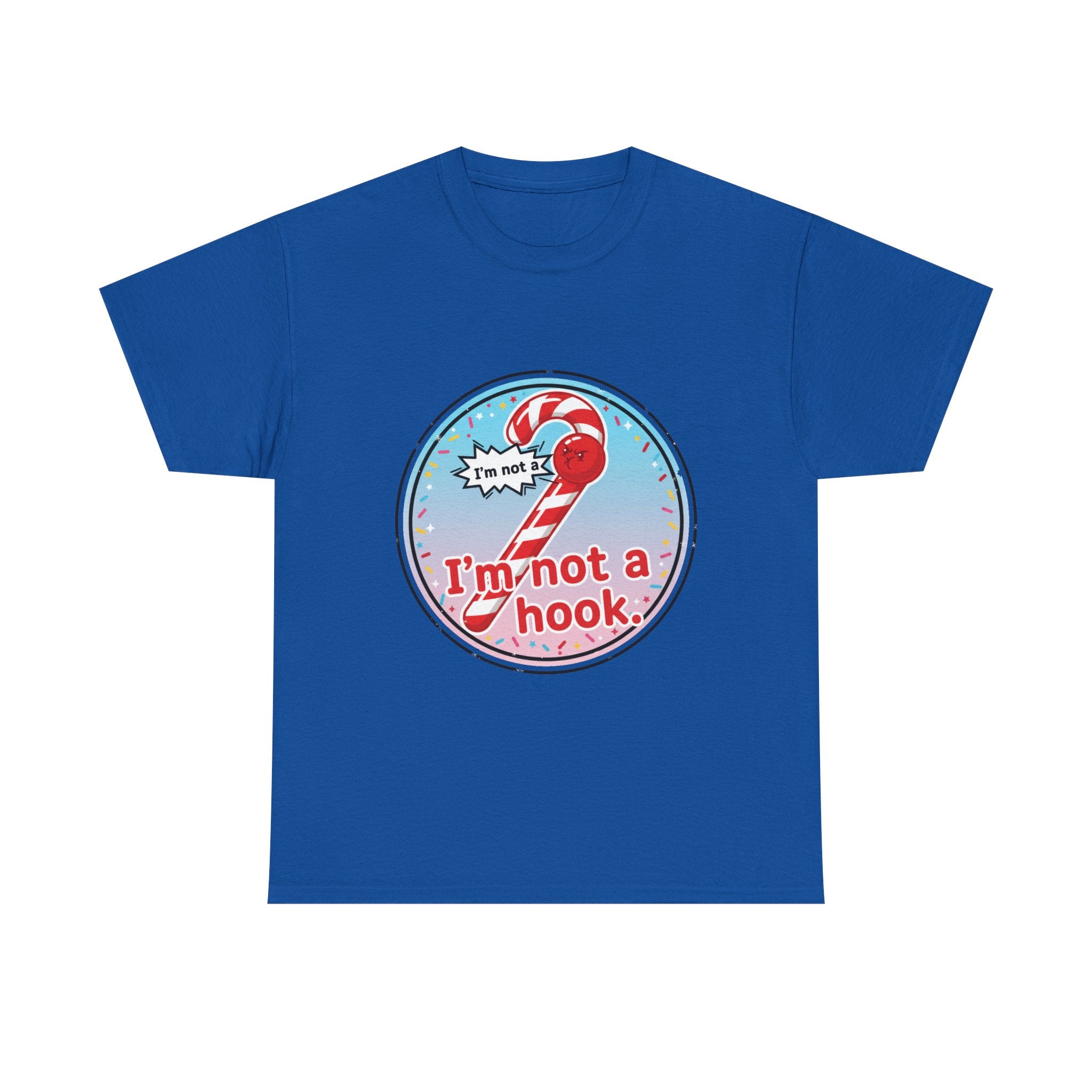 Funny Christmas T-Shirt: "I'm Not a Hook" Candy Cane Graphic Tee