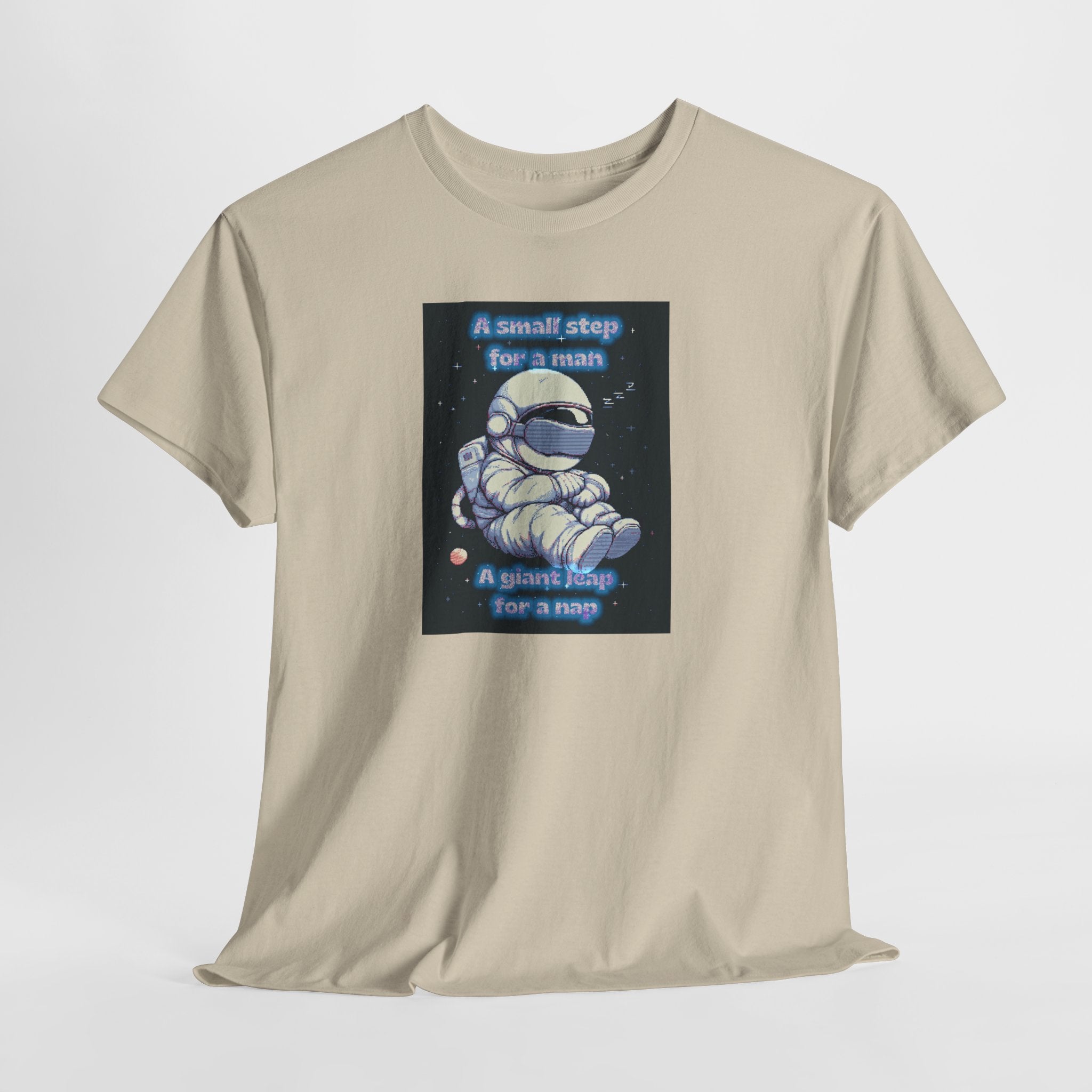 Pixel Art Astronaut Nap Tee: A Giant Leap for a Nap | Funny Space Humor T-Shirt