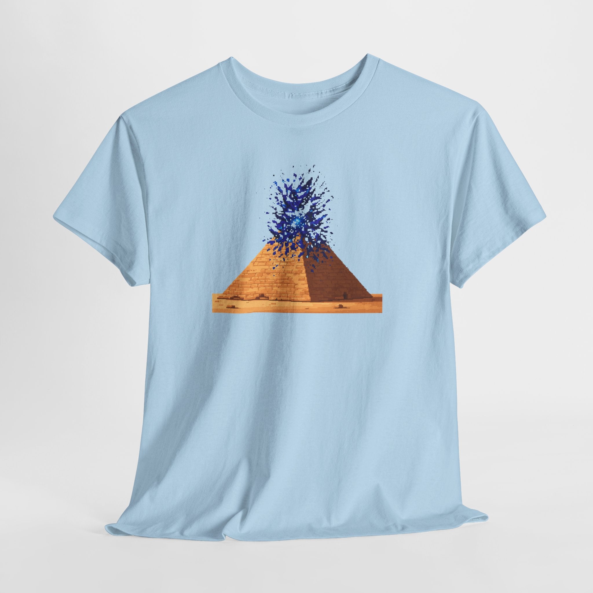Exploding Pyramid T-Shirt | Pixel Art Sci-Fi Egypt Tee | Ancient Alien Graphic Shirt | Retro Gaming Gift | Gildan 5000