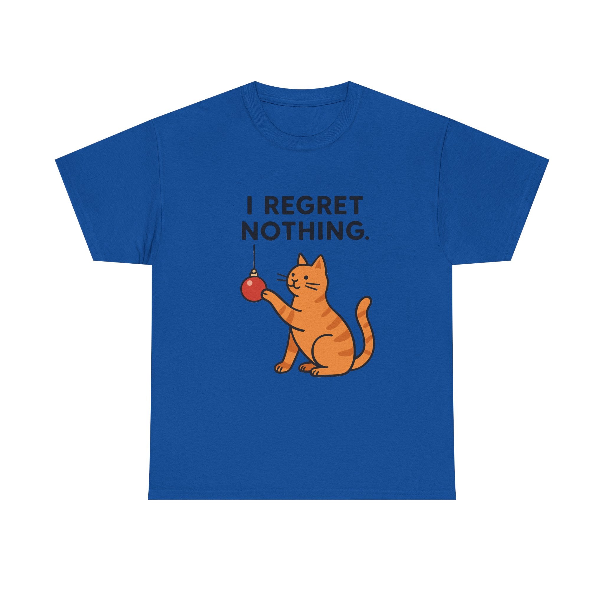 I Regret Nothing Cat T-Shirt | Funny Christmas Cat Lover Gift | Holiday Graphic Tee | Gildan 5000