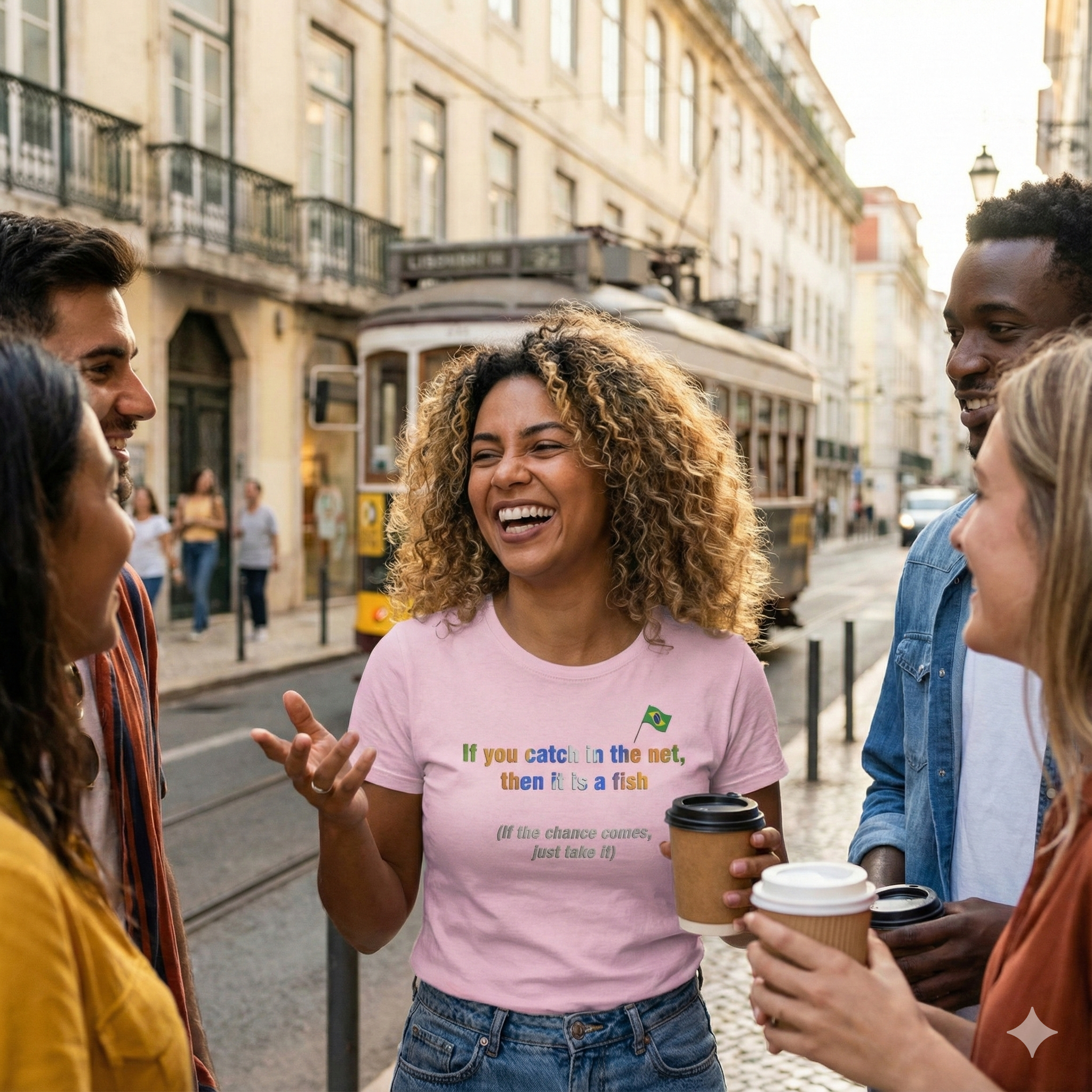 Brazilian Proverb T-Shirt: If You Catch in the Net, Then It Is a Fish | Se Pegar na Rede, É Peixe | Opportunity Tee