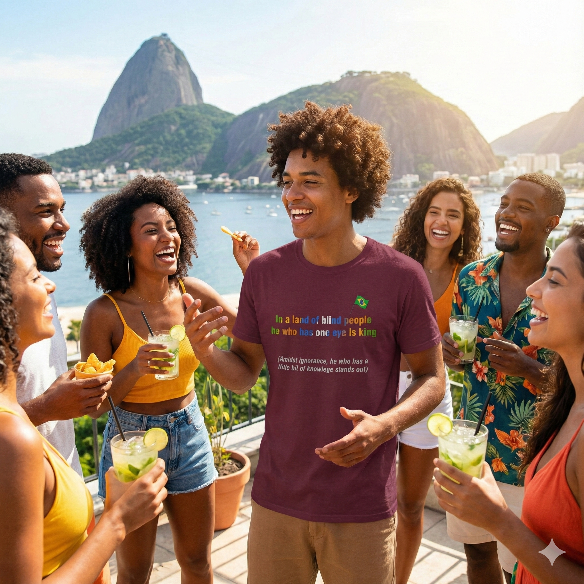 One-Eyed King Tee: Em Terra de Cego, Quem Tem Um Olho É Rei | Brazilian Proverb T-Shirt