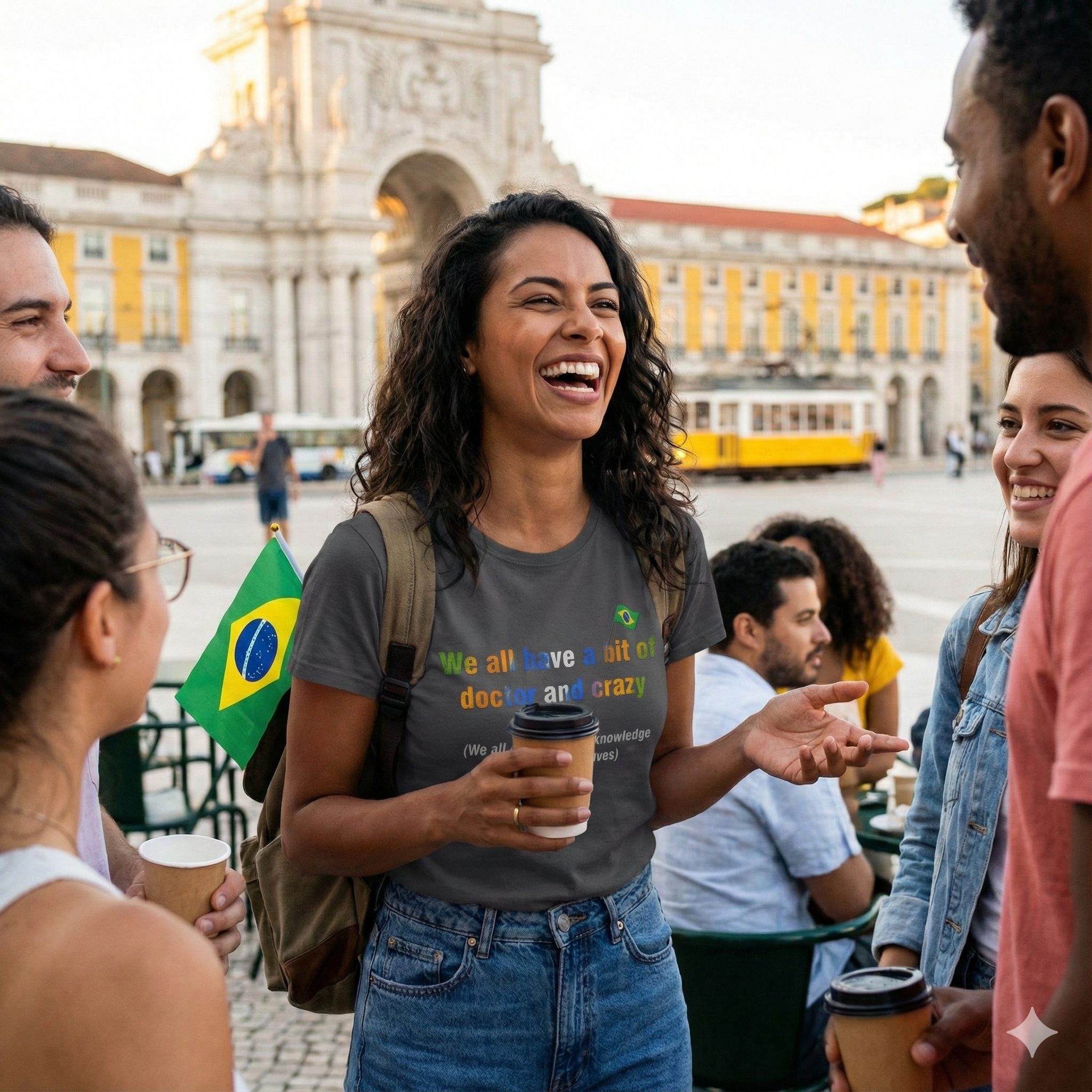 Doctor and Crazy Tee: Todos Temos Um Pouco De Médico E De Louco | Brazilian Proverb T-Shirt
